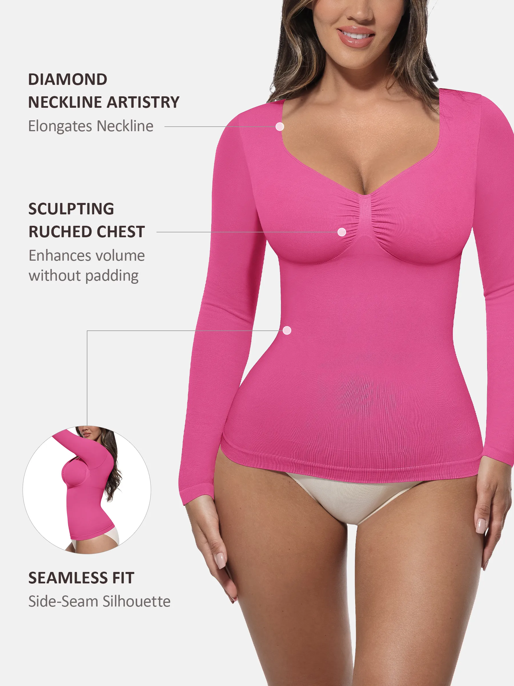 Feelingirl Seamless Long-Sleeve Everyday Shaper Top - Image 22