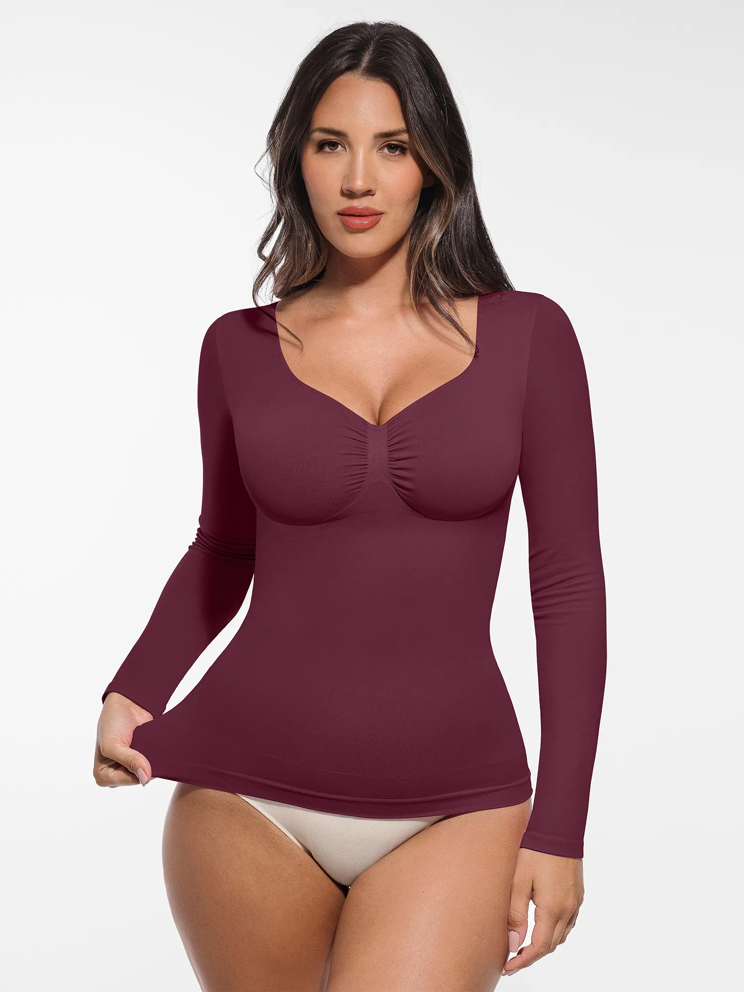 Feelingirl Seamless Long-Sleeve Everyday Shaper Top - Image 29