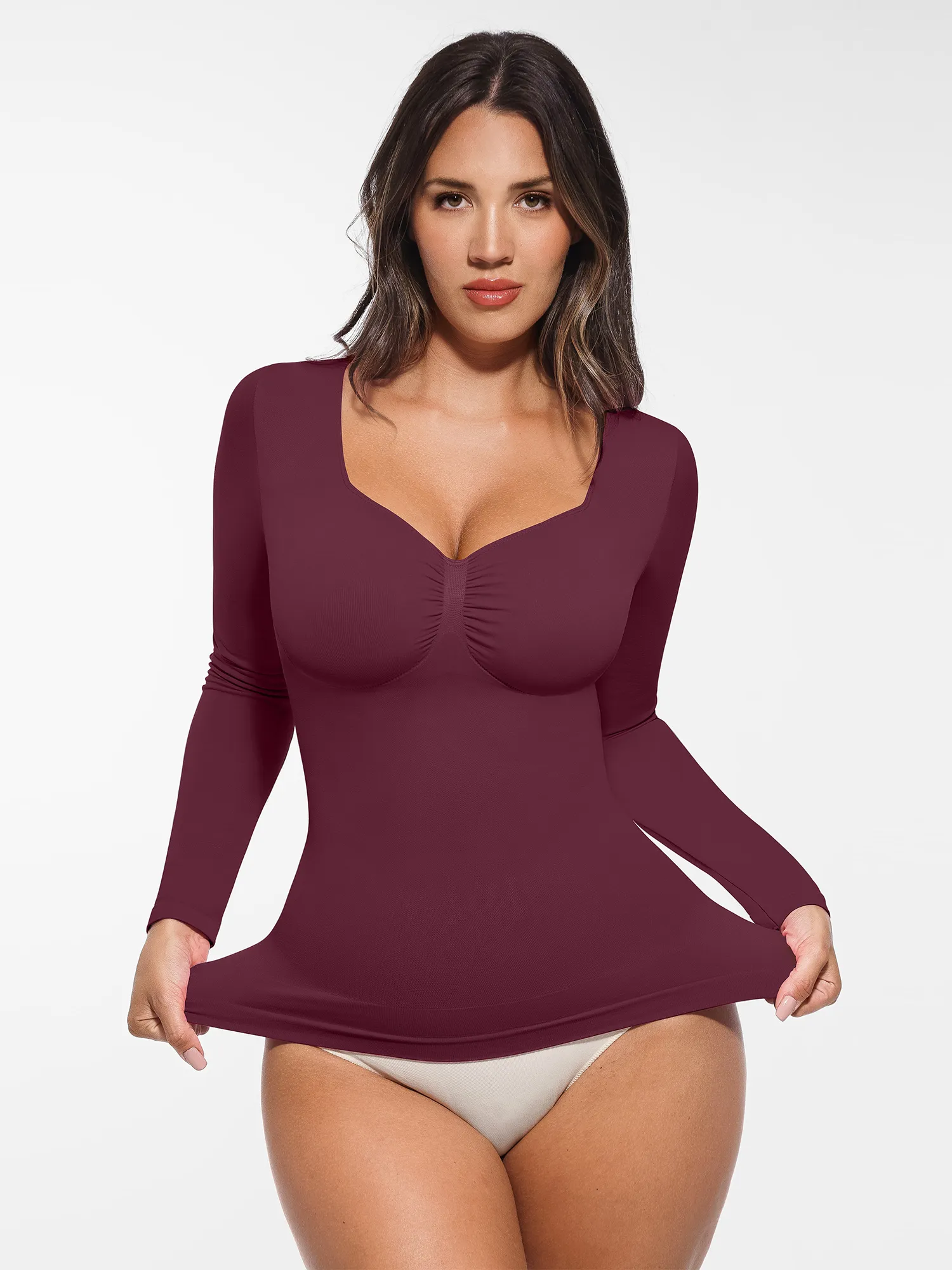 Feelingirl Seamless Long-Sleeve Everyday Shaper Top - Image 33