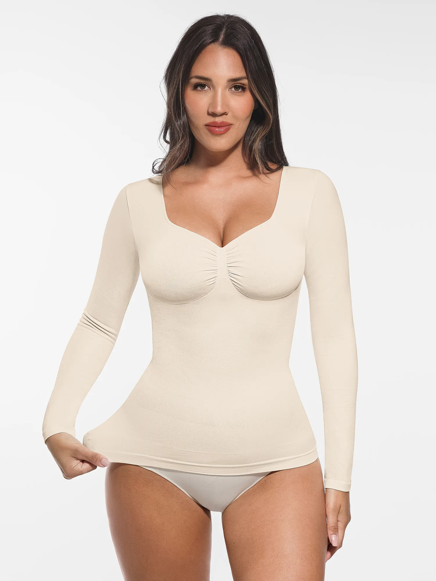 Feelingirl Seamless Long-Sleeve Everyday Shaper Top - Image 42
