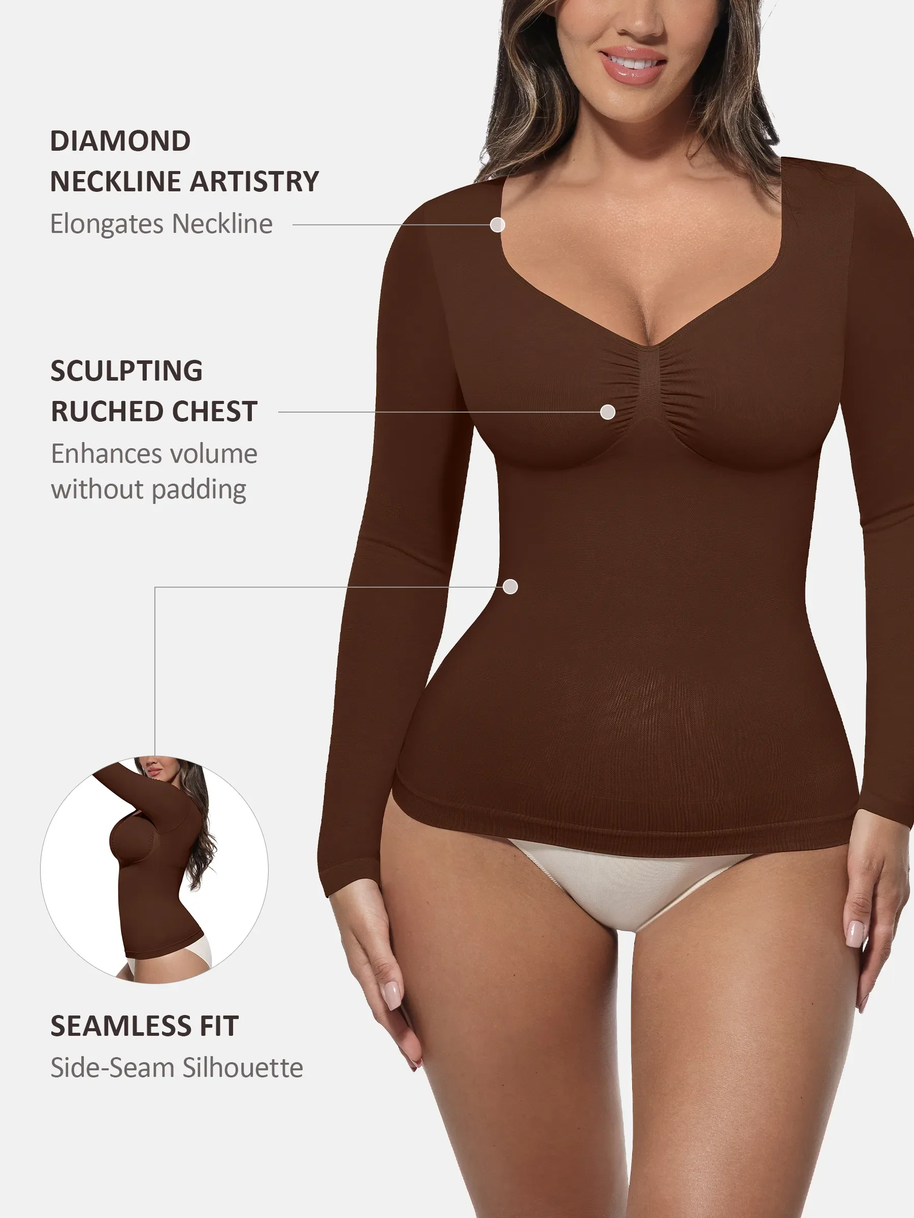 Feelingirl Seamless Long-Sleeve Everyday Shaper Top - Image 9