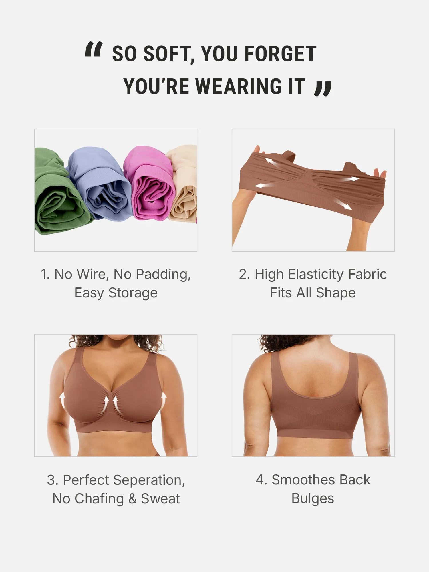 Feelingirl Seamless No Underwire Full Coverage Bra - Image 39