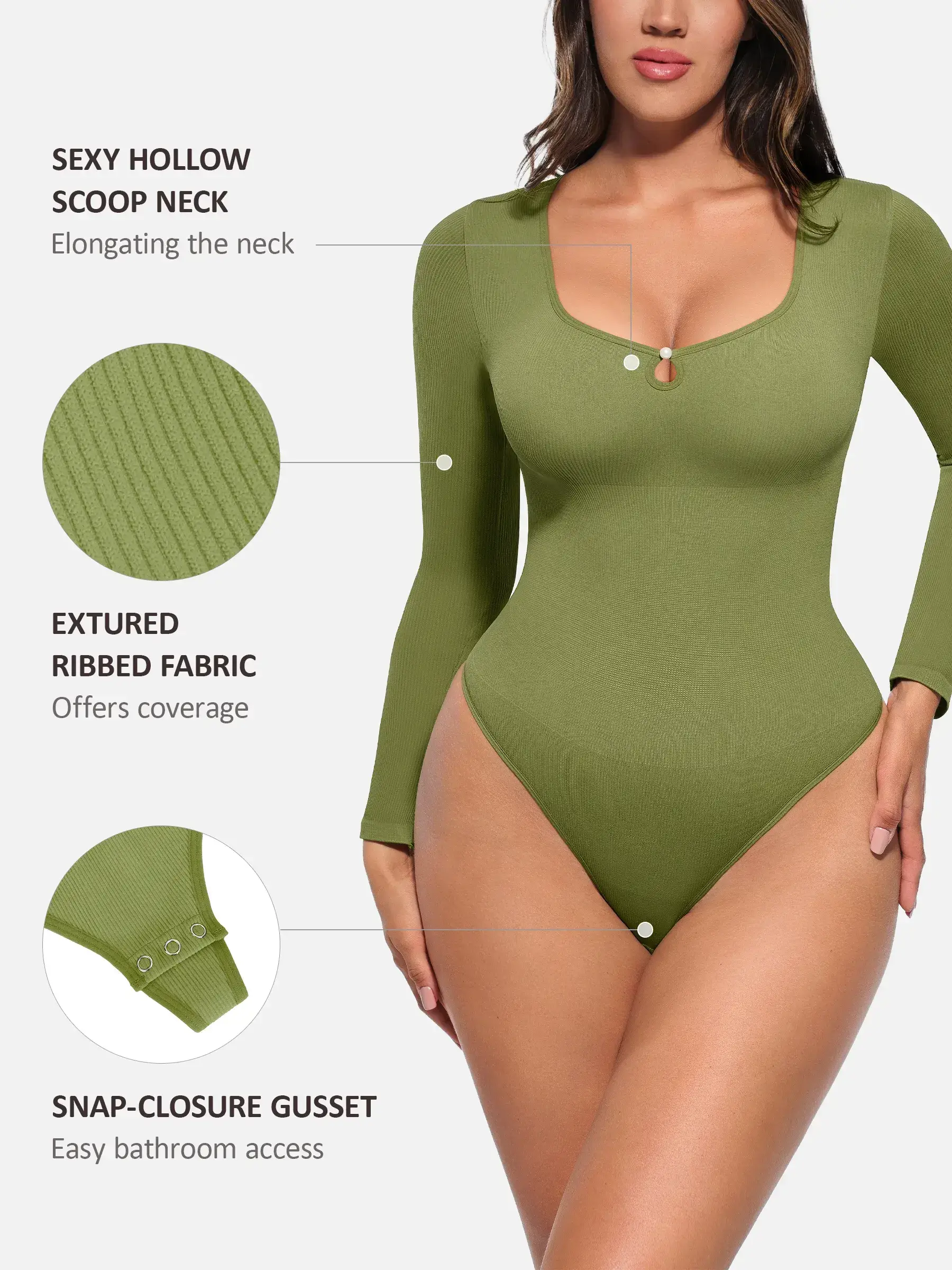 Feelingirl Seamless Ribbed Bodysuit - Image 9