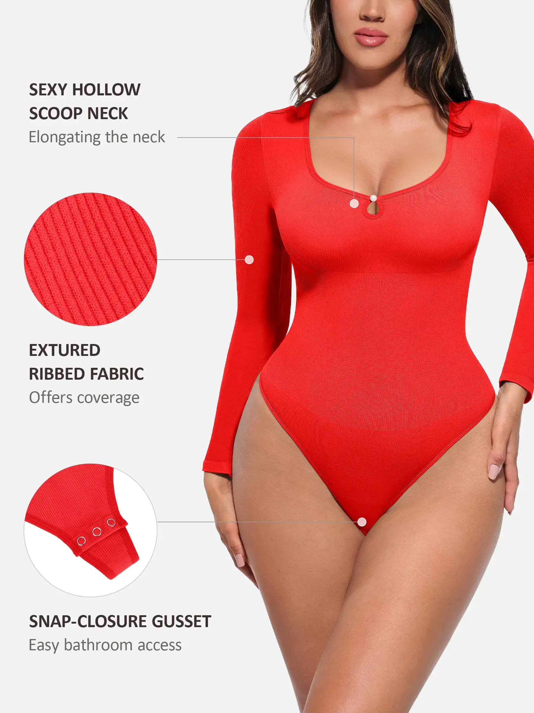 Feelingirl Seamless Ribbed Bodysuit - Image 16