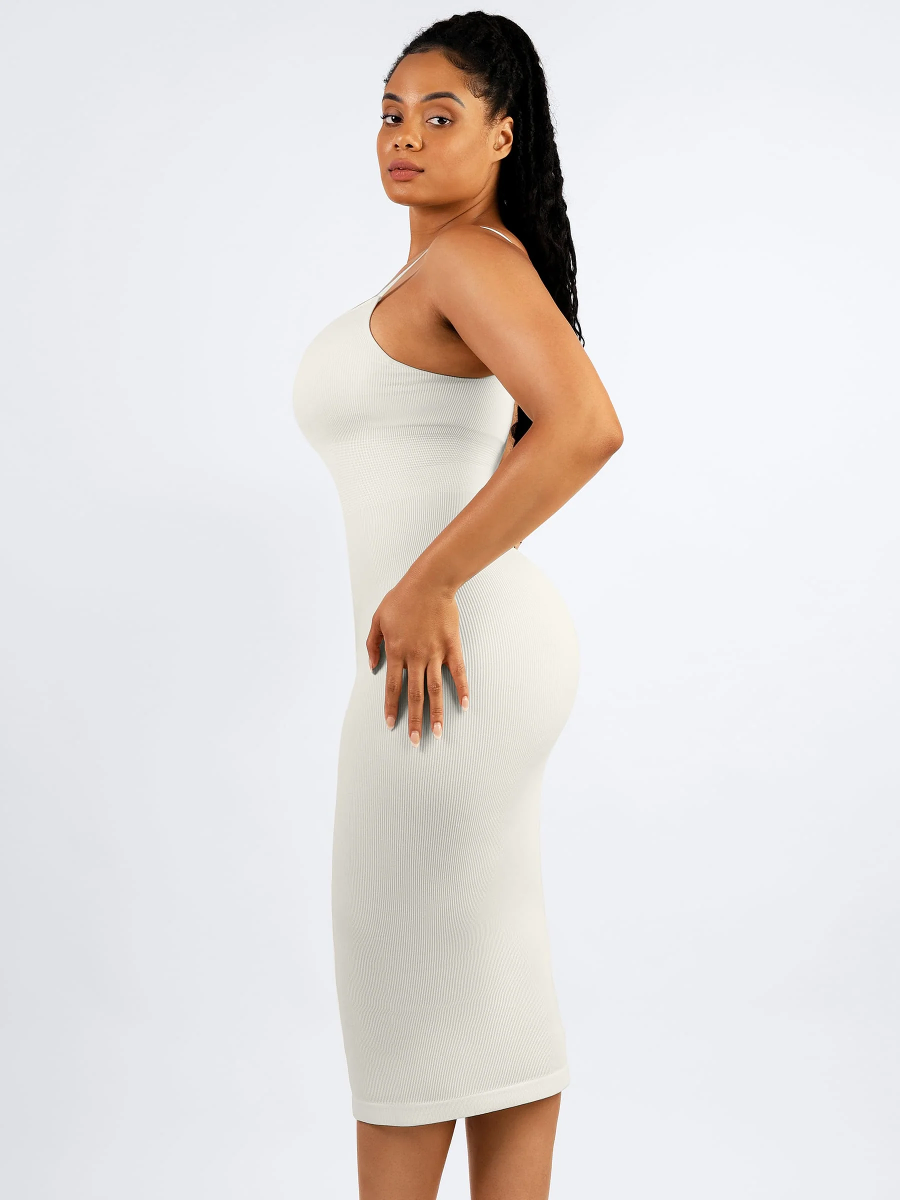 Feelingirl Seamless Shaping Slip Dress with Built-In Bra and Adjustable Straps - Image 2