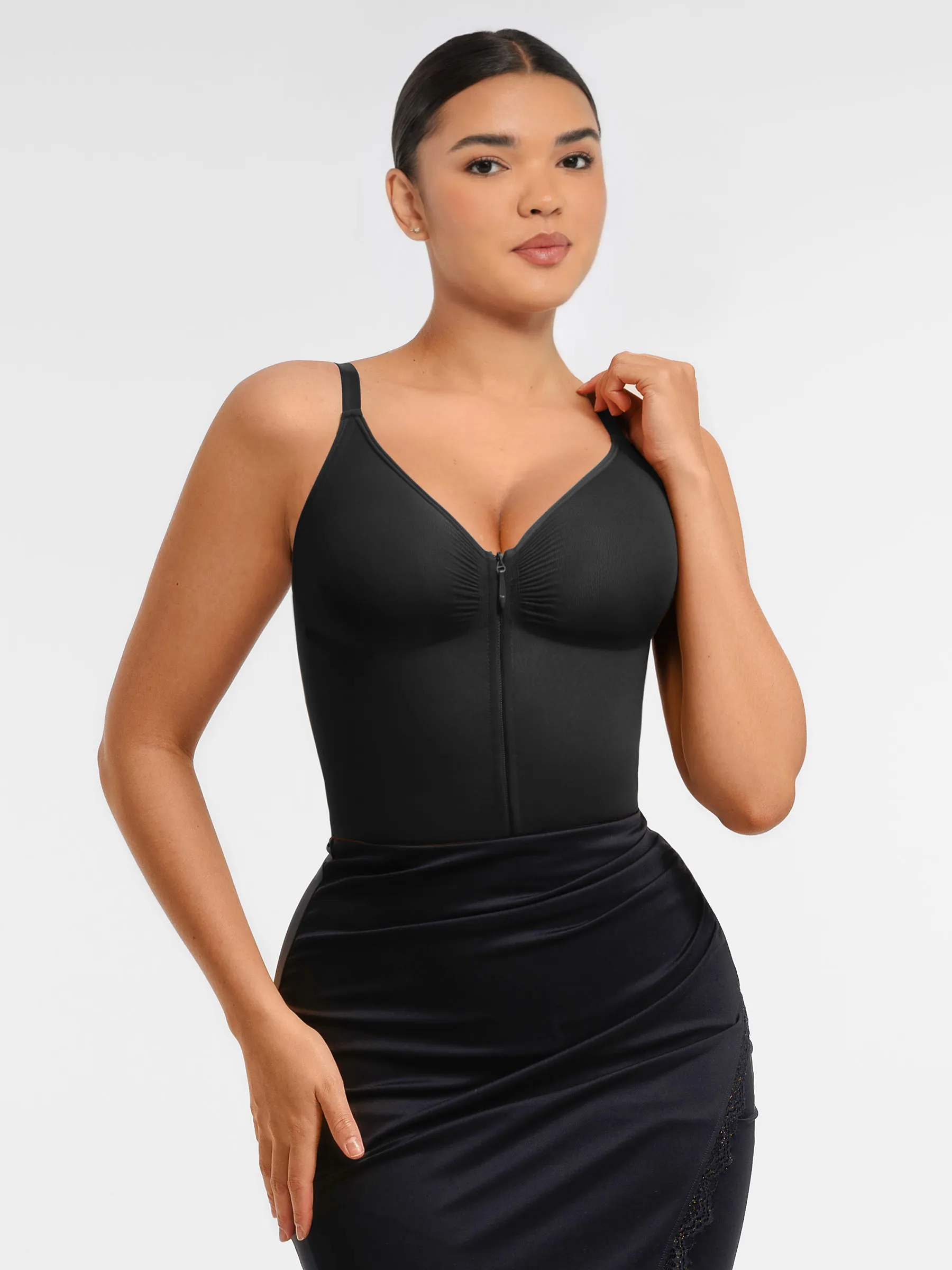 Feelingirl Seamless Shaping Tummy Control Zipper Bodysuit - Image 9