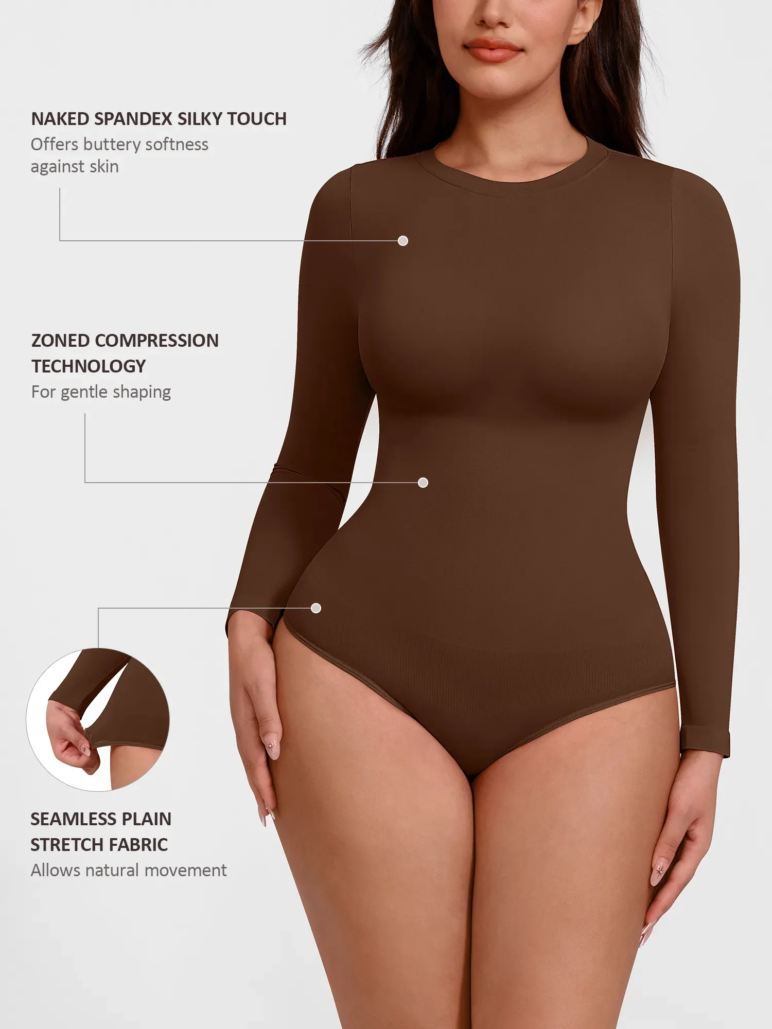 Feelingirl Seamless Crew Neck Bodysuit - Image 33