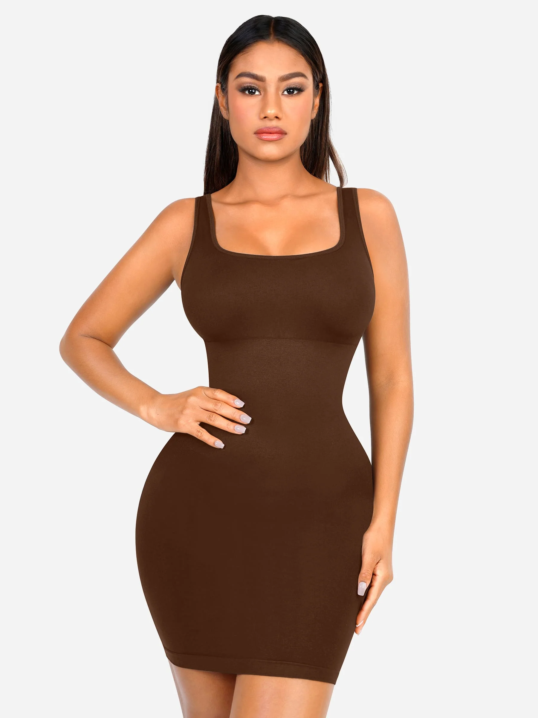 Feelingirl Seamless Square Neck Shaping Dress - Image 28