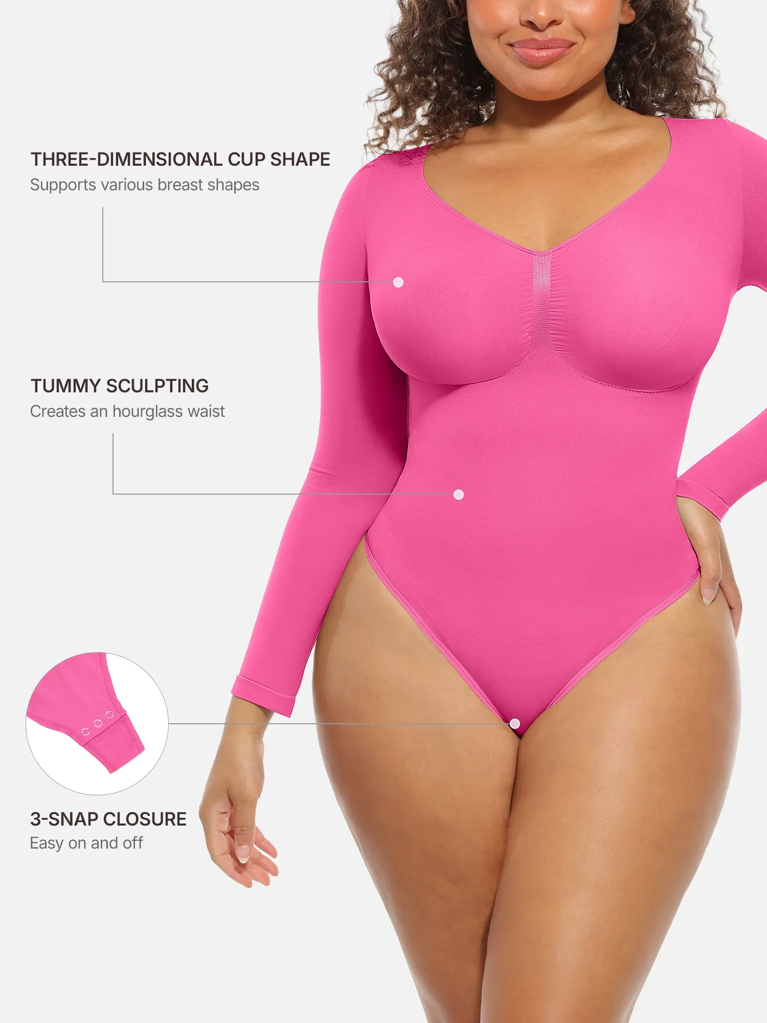 Feelingirl Seamless Supportive Long Sleeve Tummy Control Bodysuit [BOGO] - Image 23