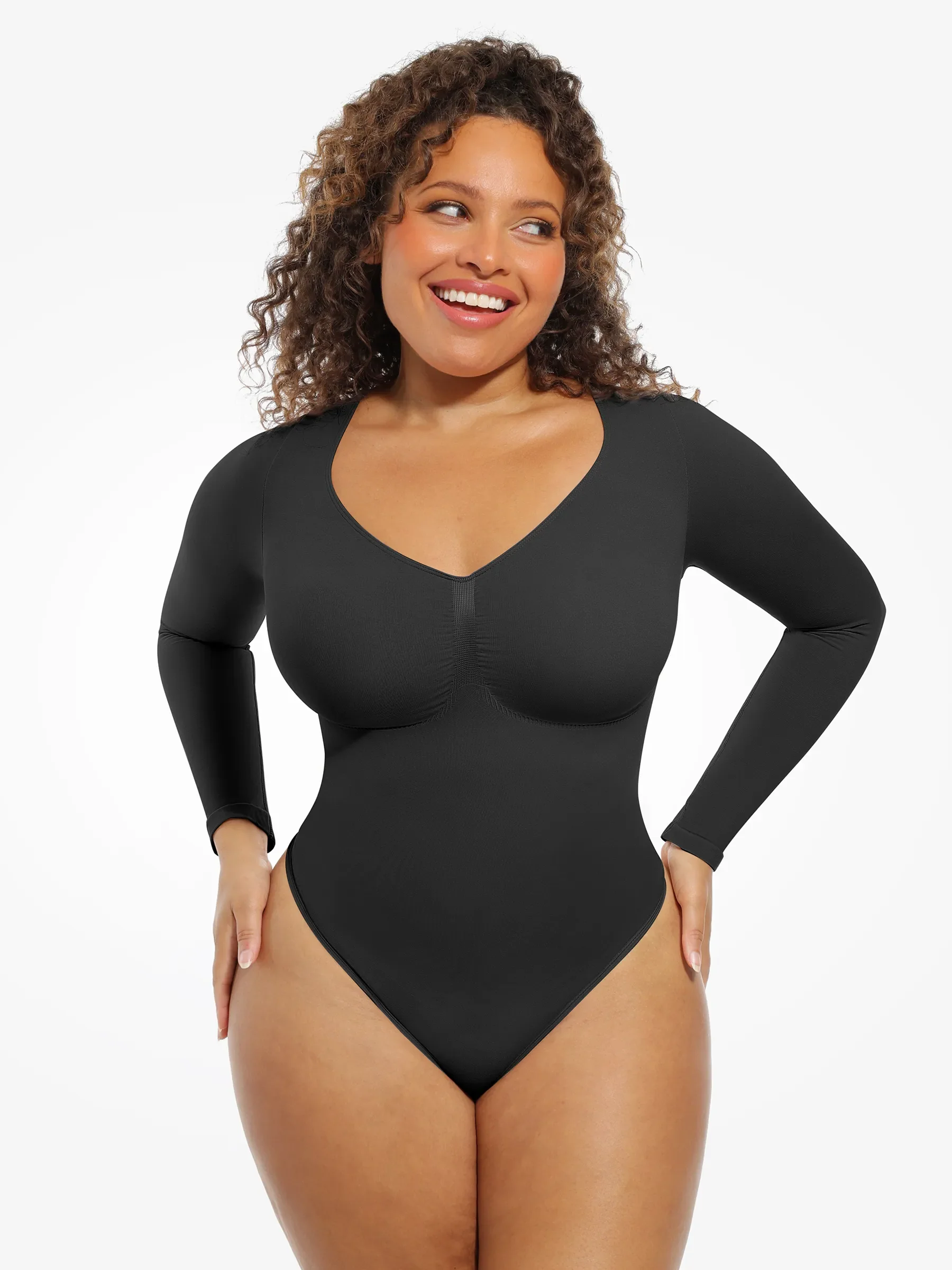 Feelingirl Seamless Supportive Long Sleeve Tummy Control Bodysuit [BOGO] - Image 36