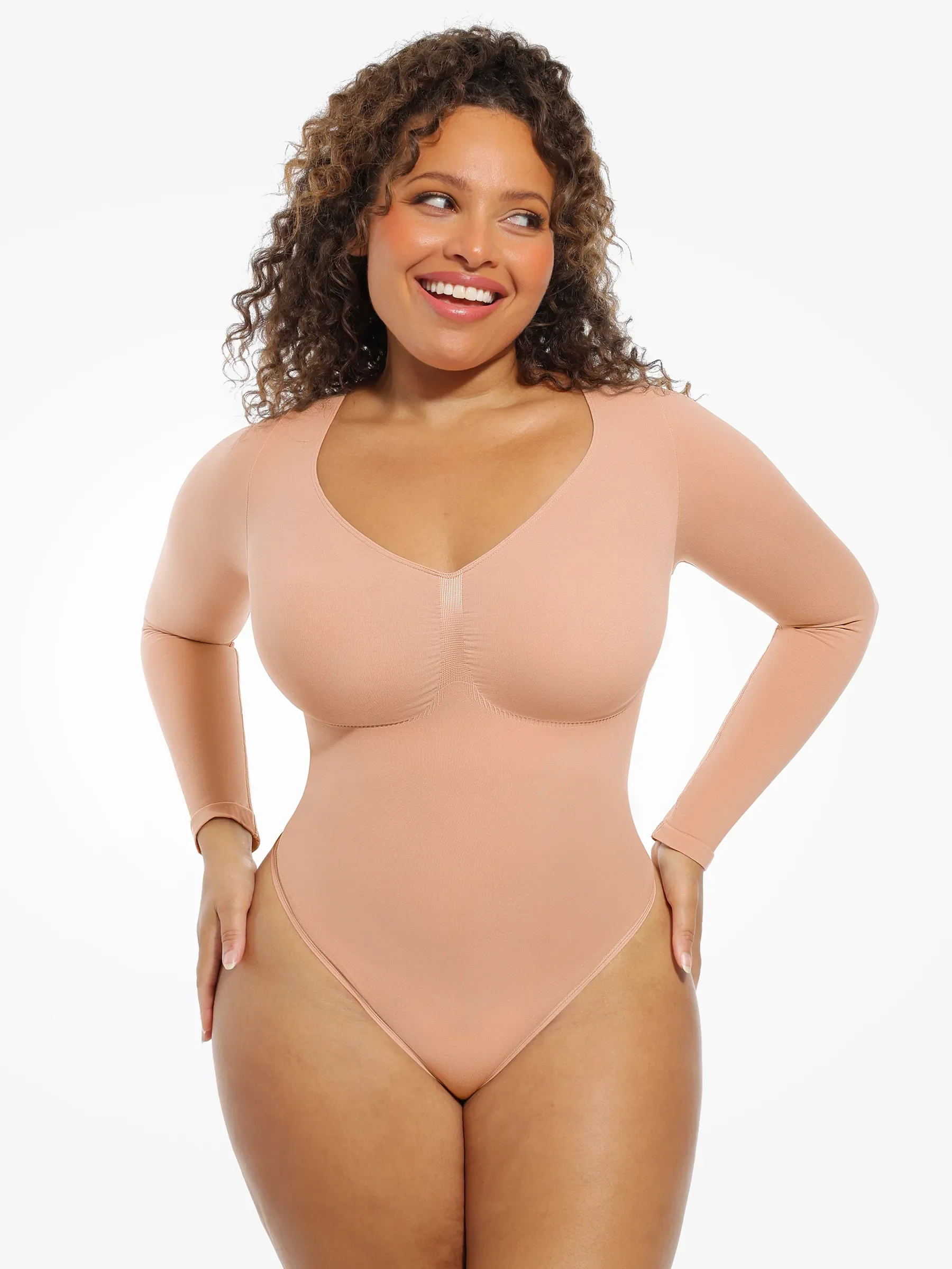 Feelingirl Seamless Supportive Long Sleeve Tummy Control Bodysuit [BOGO] - Image 43