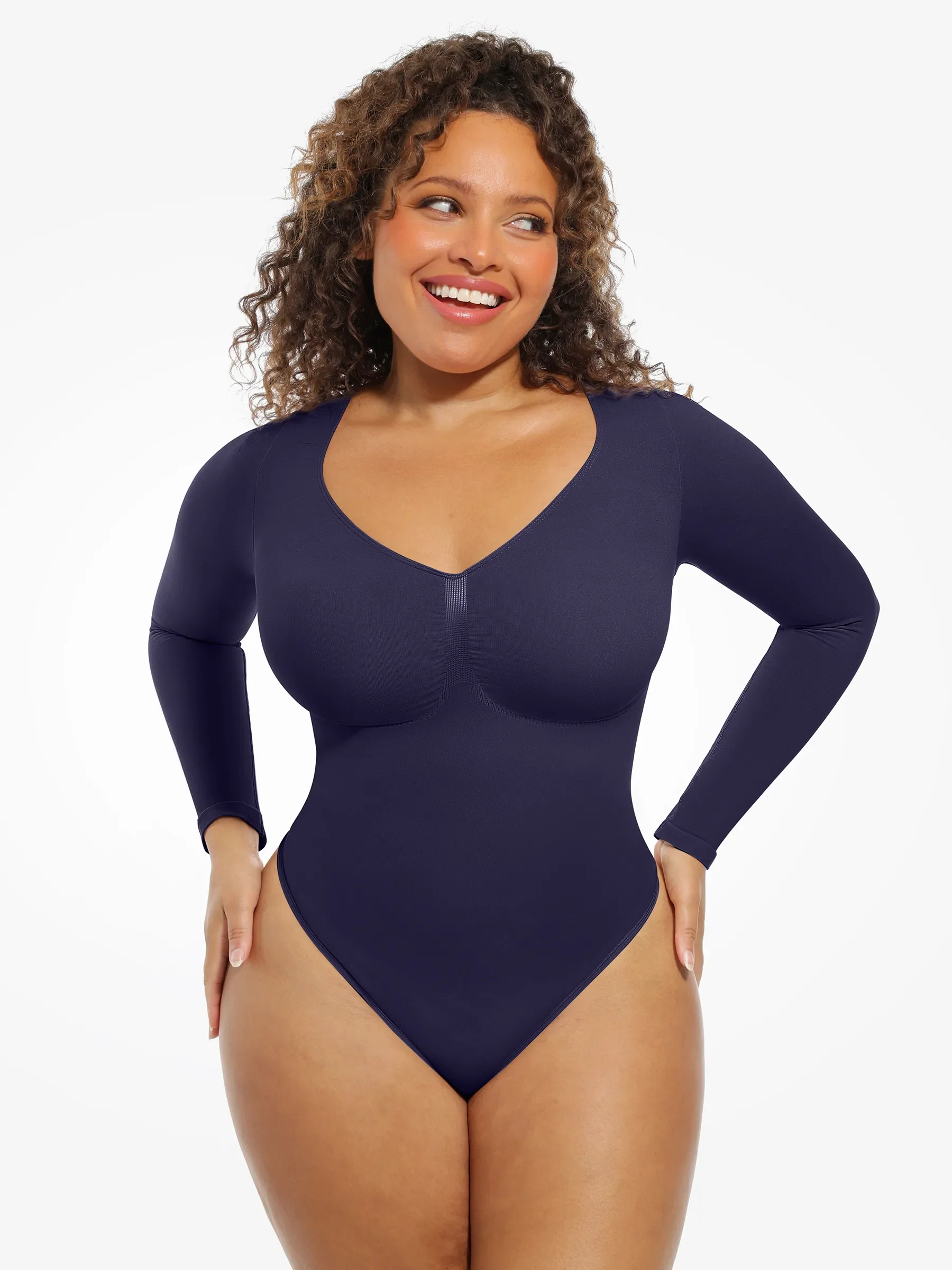 Feelingirl Seamless Supportive Long Sleeve Tummy Control Bodysuit [BOGO] - Image 53