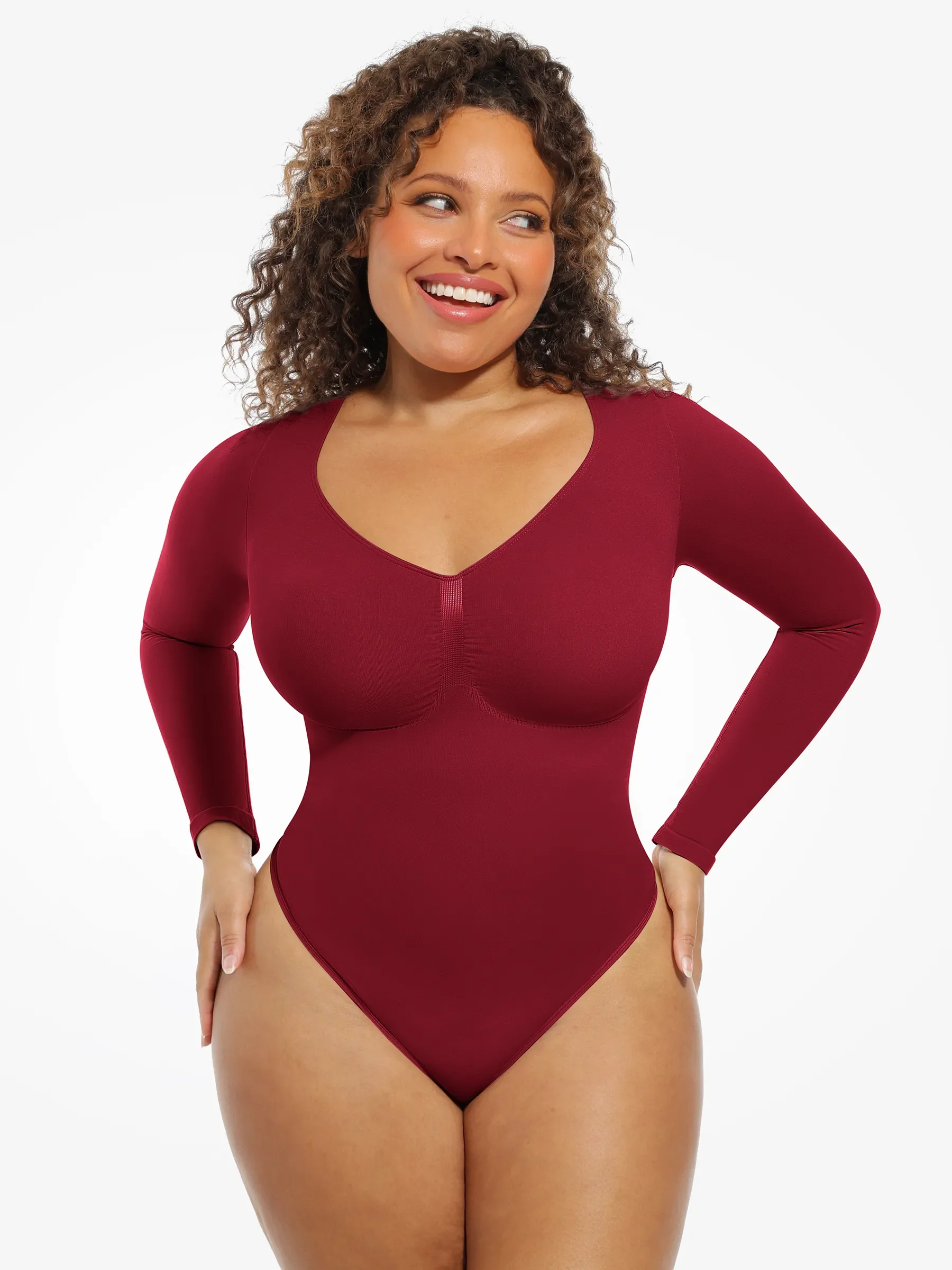 Feelingirl Seamless Supportive Long Sleeve Tummy Control Bodysuit [BOGO] - Image 57
