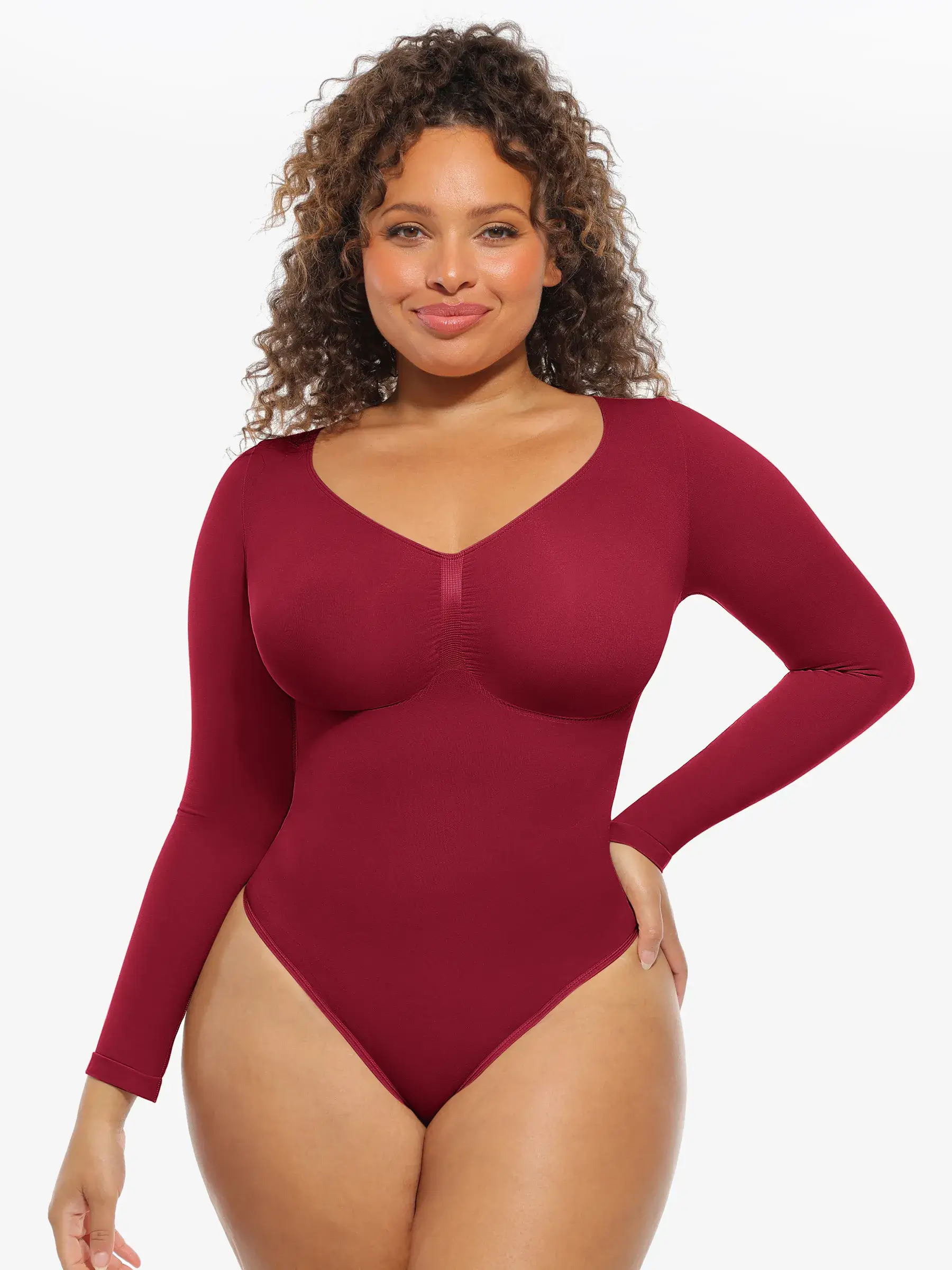 Feelingirl Seamless Supportive Long Sleeve Tummy Control Bodysuit [BOGO] - Image 58