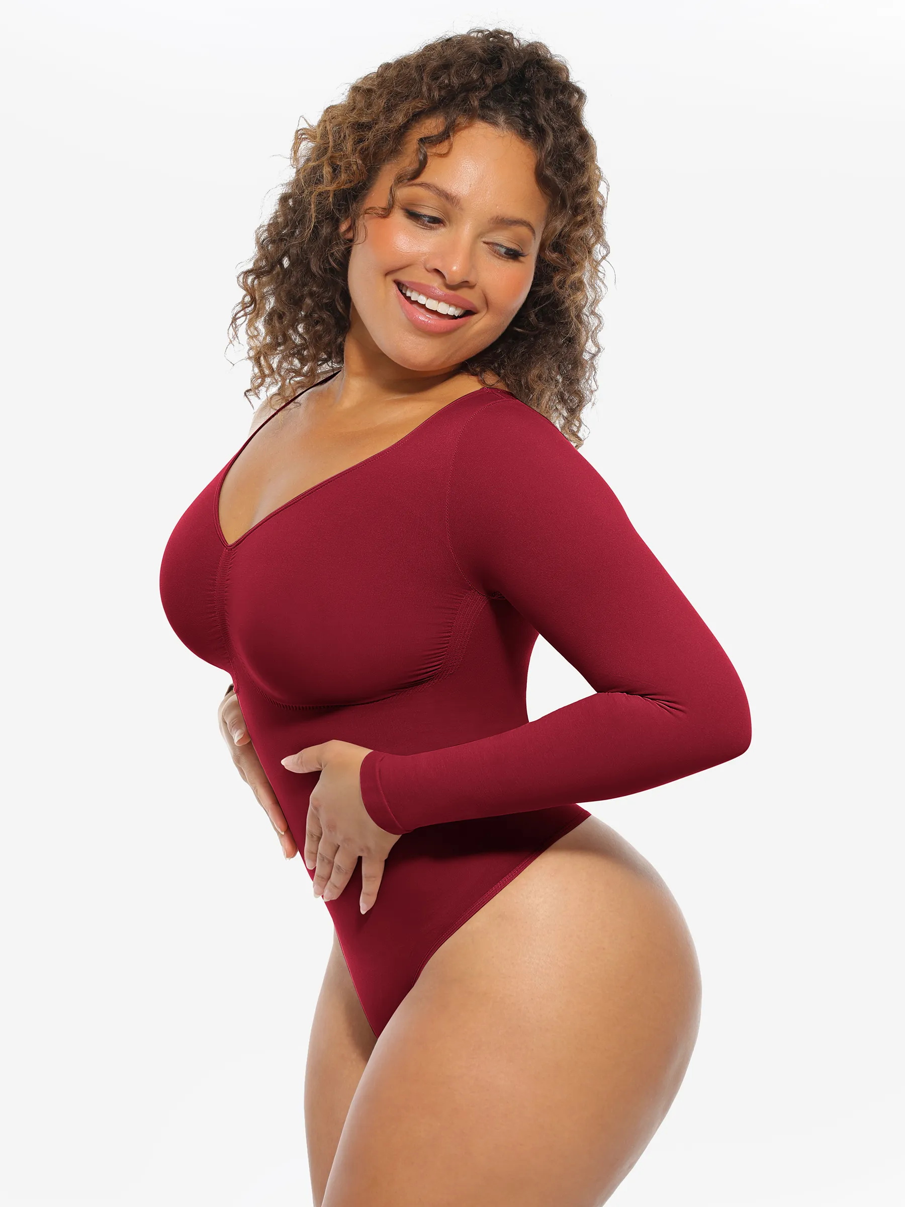 Feelingirl Seamless Supportive Long Sleeve Tummy Control Bodysuit [BOGO] - Image 59