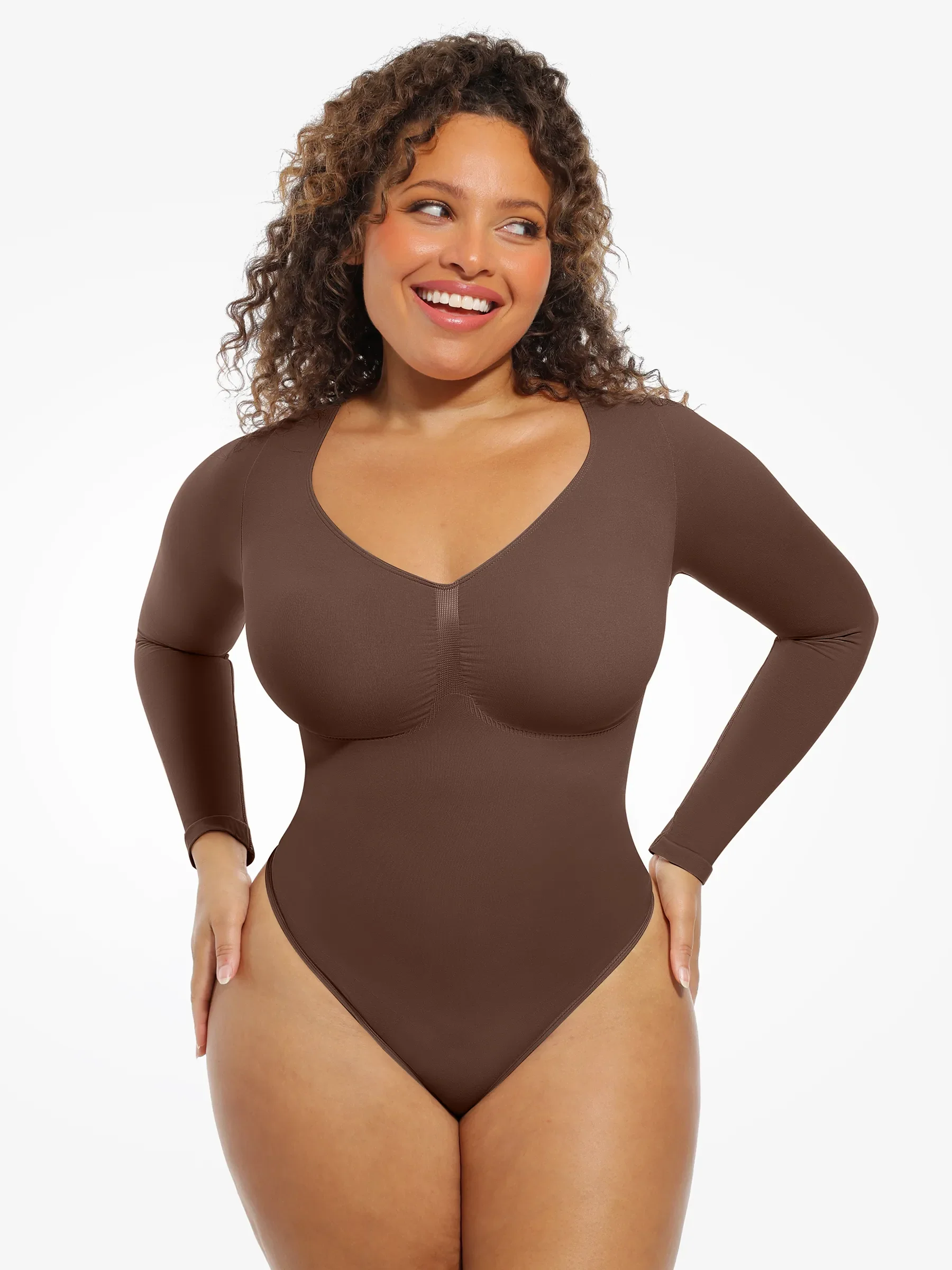 Feelingirl Seamless Supportive Long Sleeve Tummy Control Bodysuit [BOGO] - Image 8