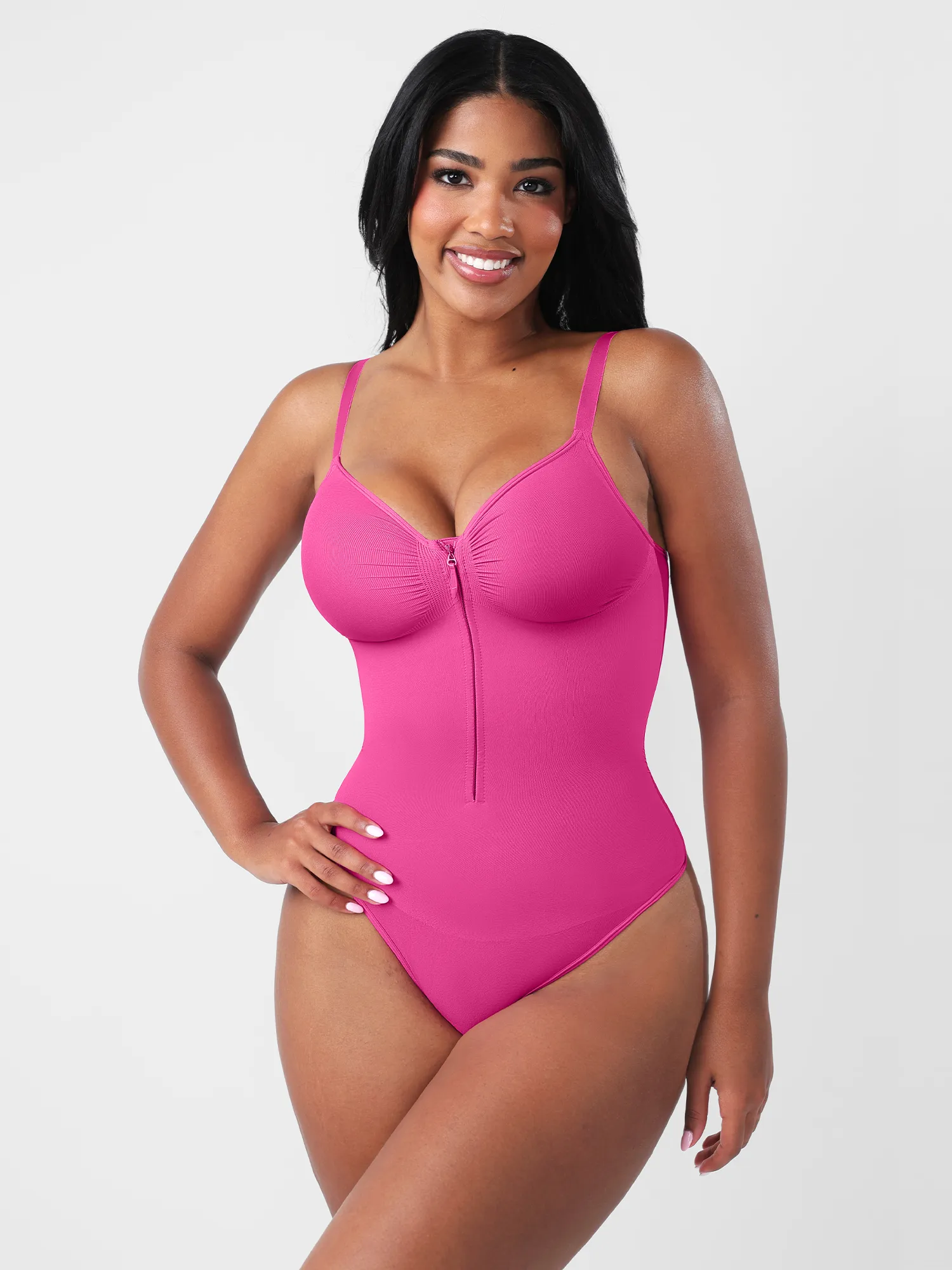 Feelingirl Seamless Tummy Control Zipper Bodysuit - Image 16