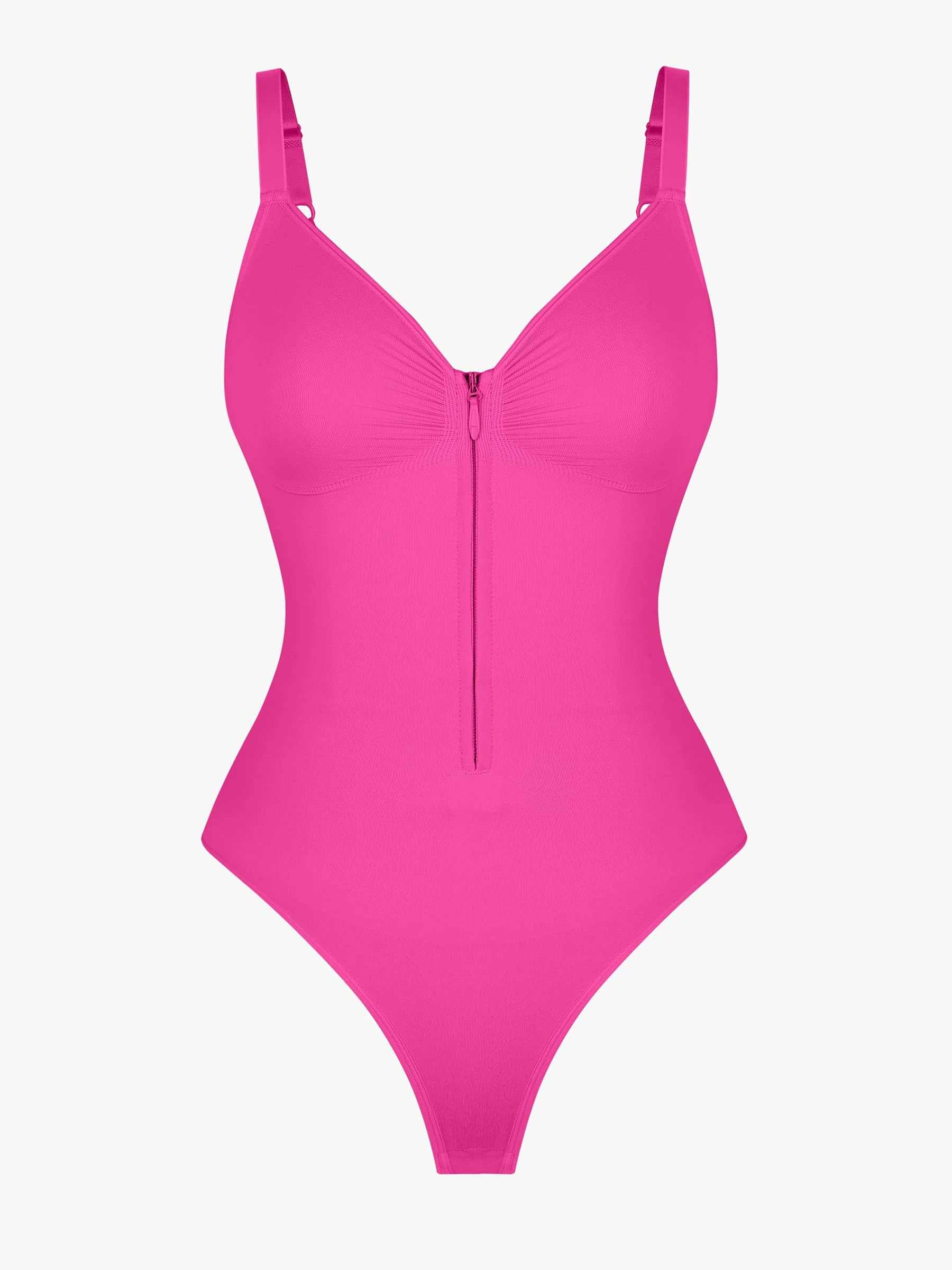 Feelingirl Tummy Control Seamless Zipper Shaping Bodysuit - Image 54