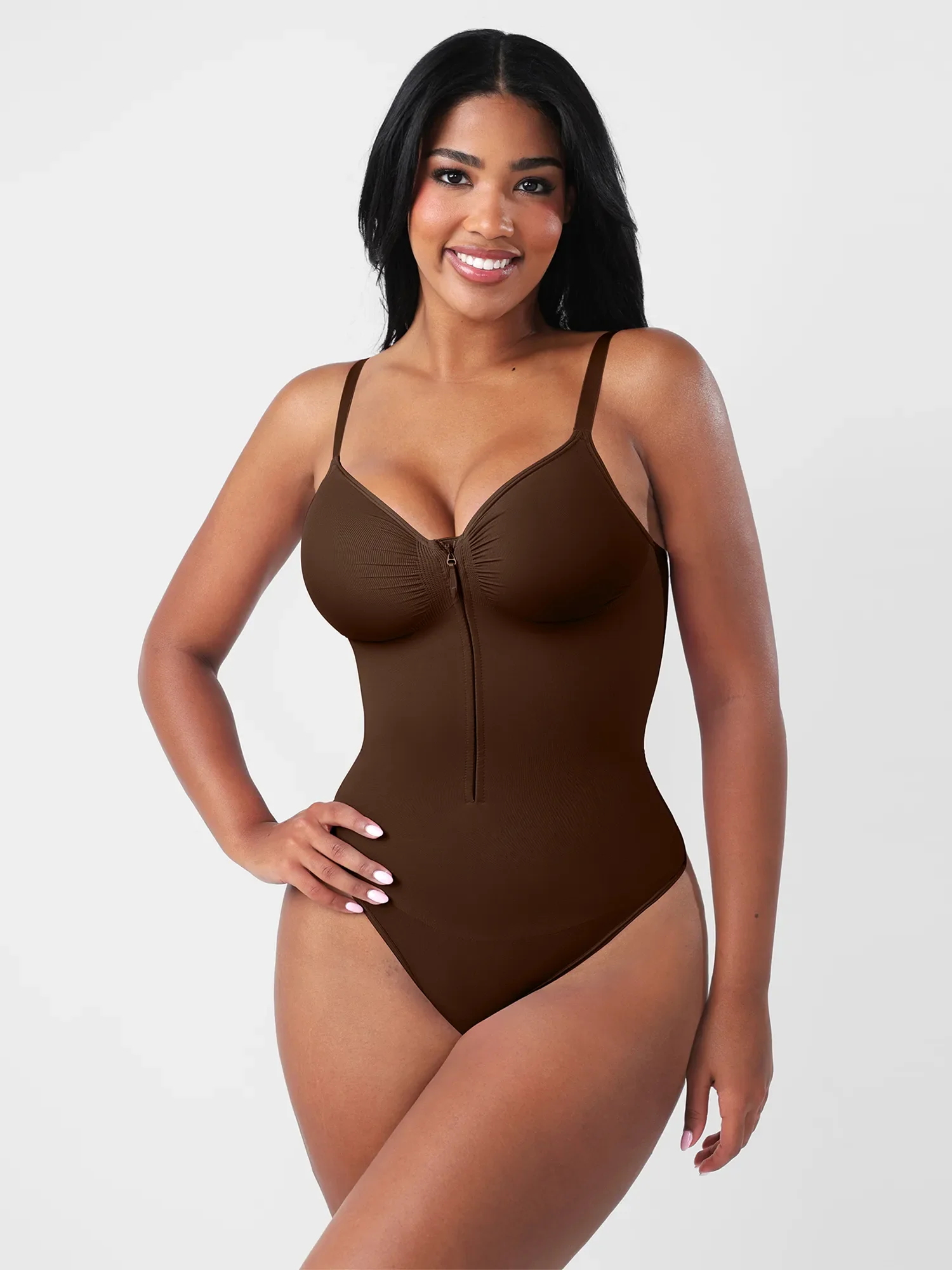Feelingirl Seamless Tummy Control Zipper Bodysuit - Image 23