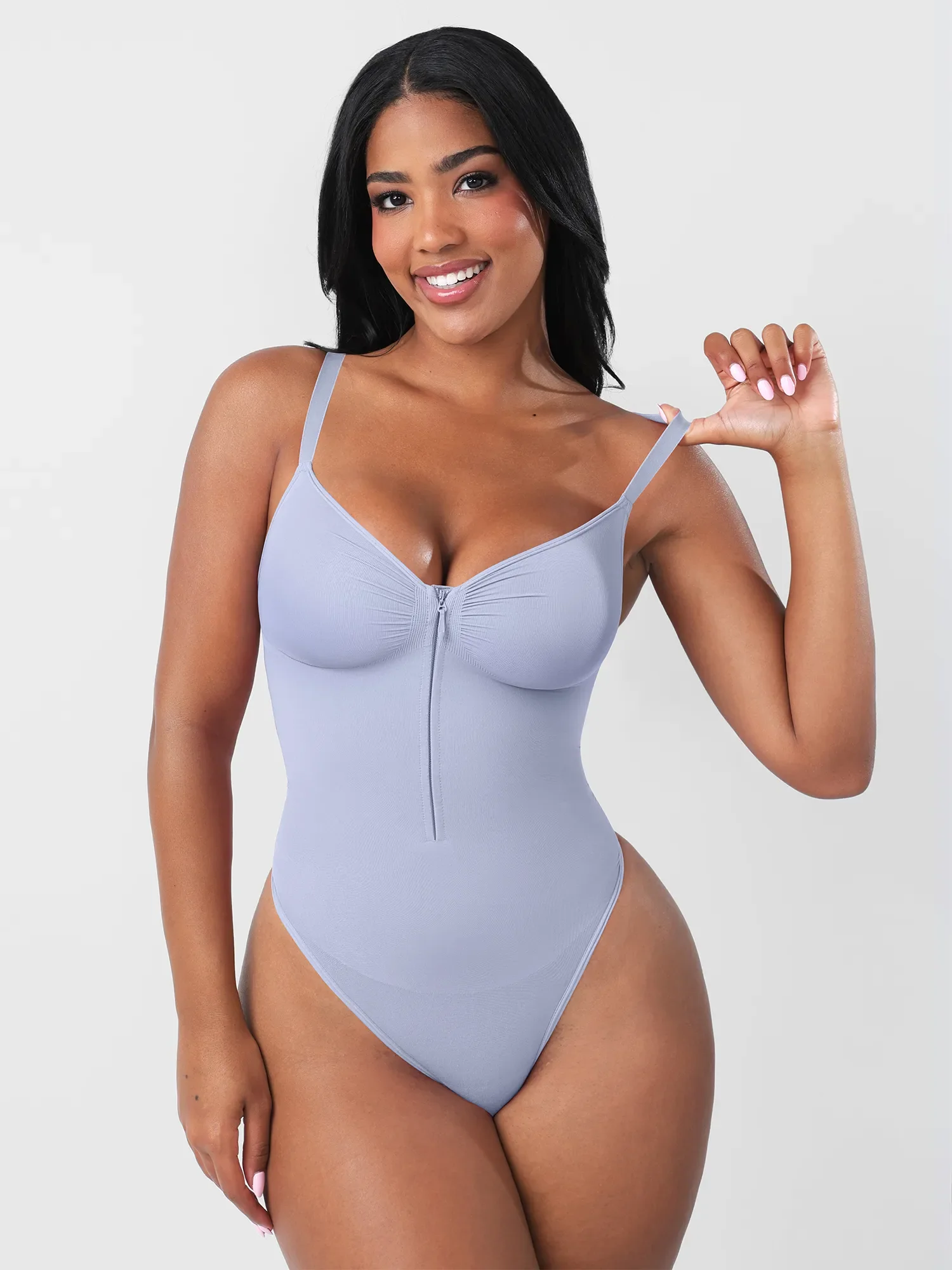 Feelingirl Seamless Tummy Control Zipper Bodysuit - Image 3