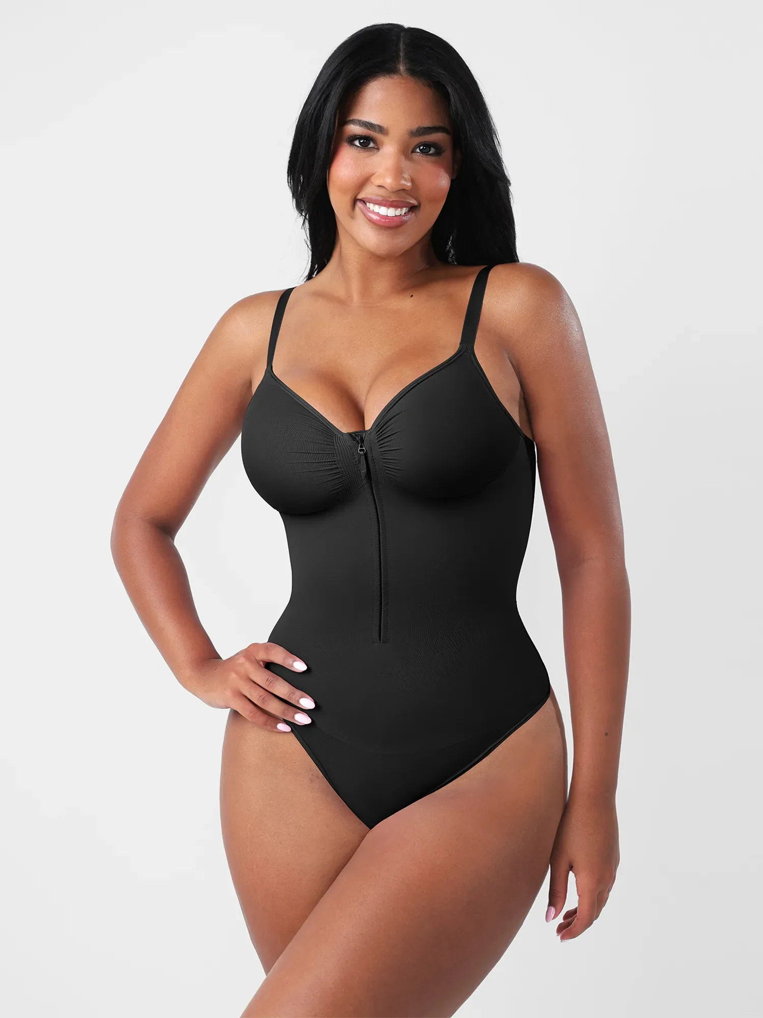 Feelingirl Seamless Tummy Control Zipper Bodysuit - Image 31