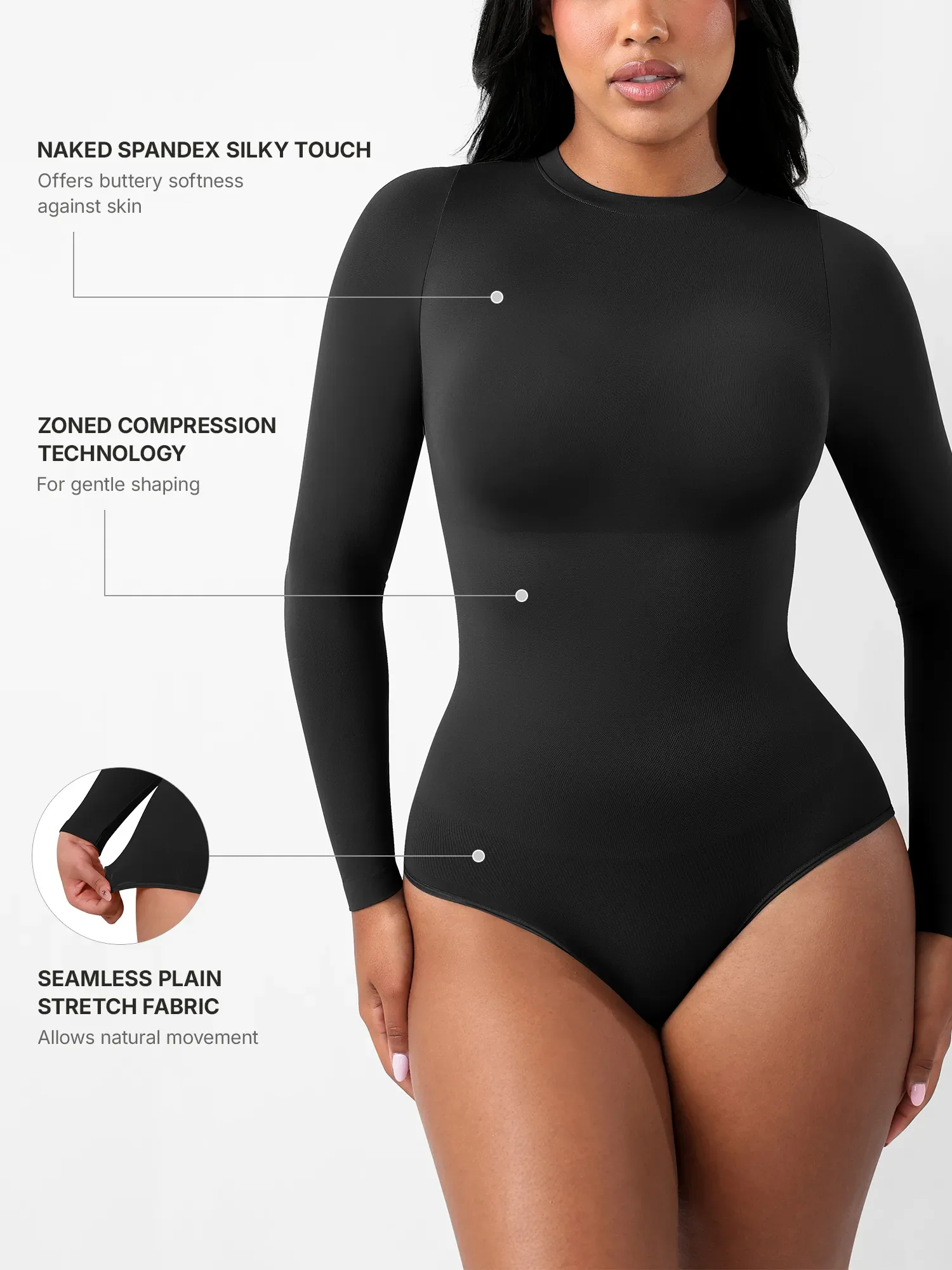 Feelingirl Seamless Ultra-Soft Crew Neck Bodysuit - Image 31