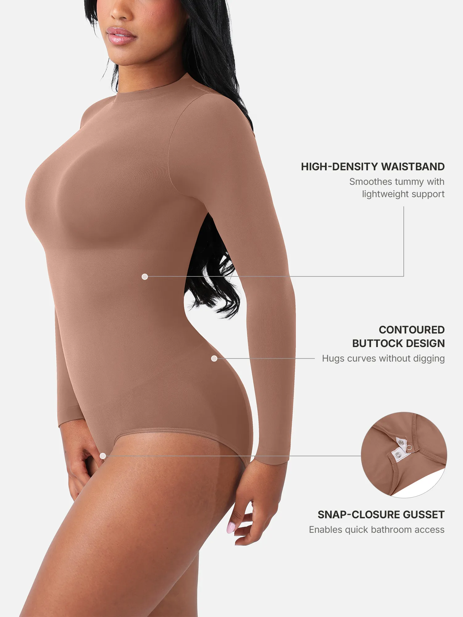 Feelingirl Seamless Ultra-Soft Crew Neck Bodysuit - Image 42