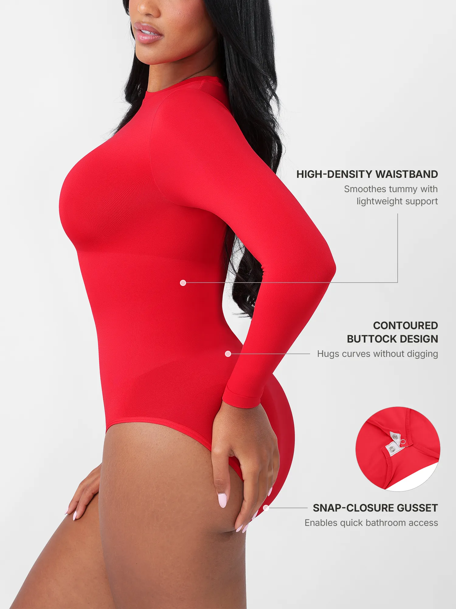 Feelingirl Seamless Ultra-Soft Crew Neck Bodysuit - Image 15