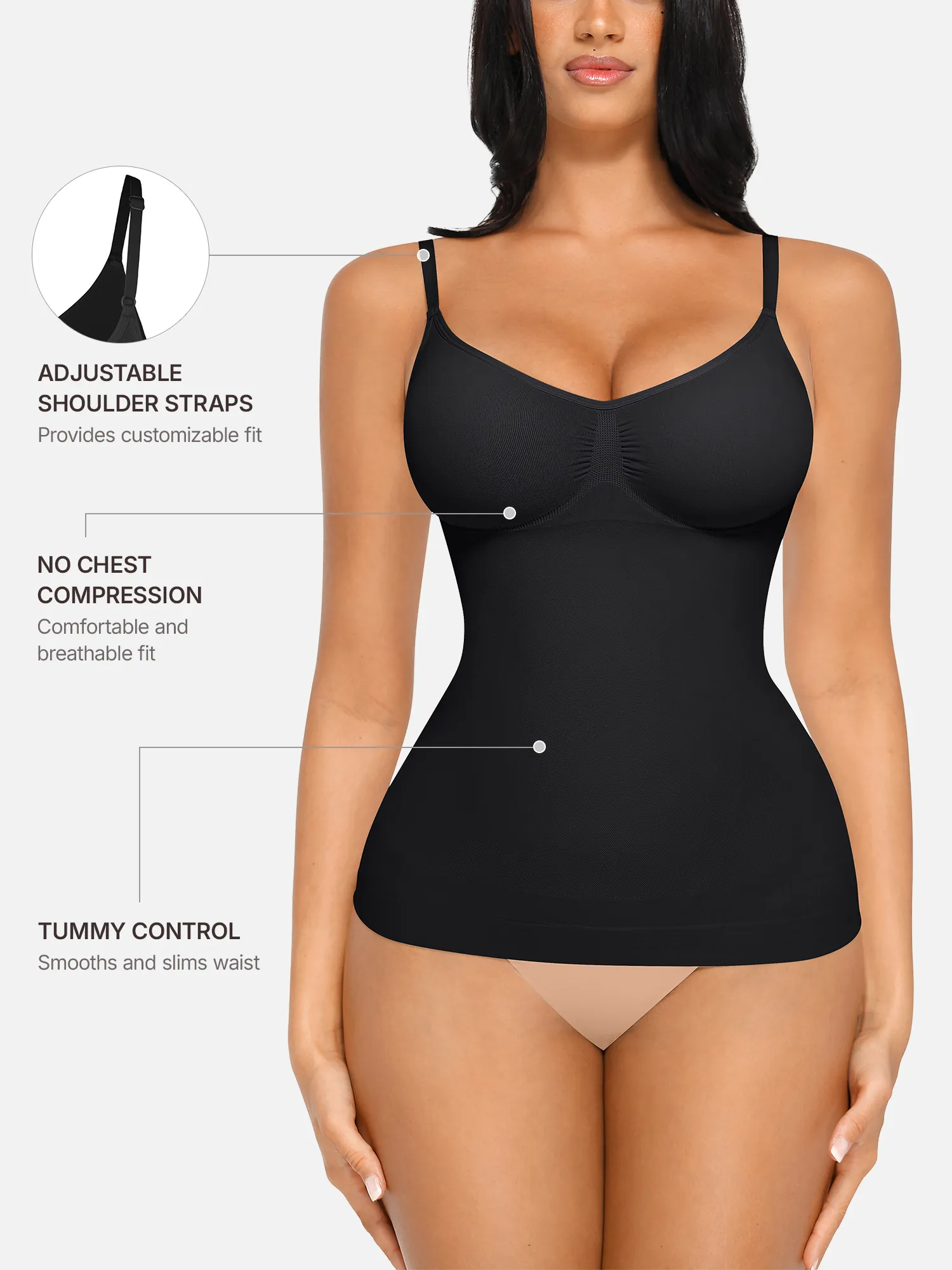 Feelingirl Bust Support Waist and Abdomen Control Shape Tank Top Vest - Image 9