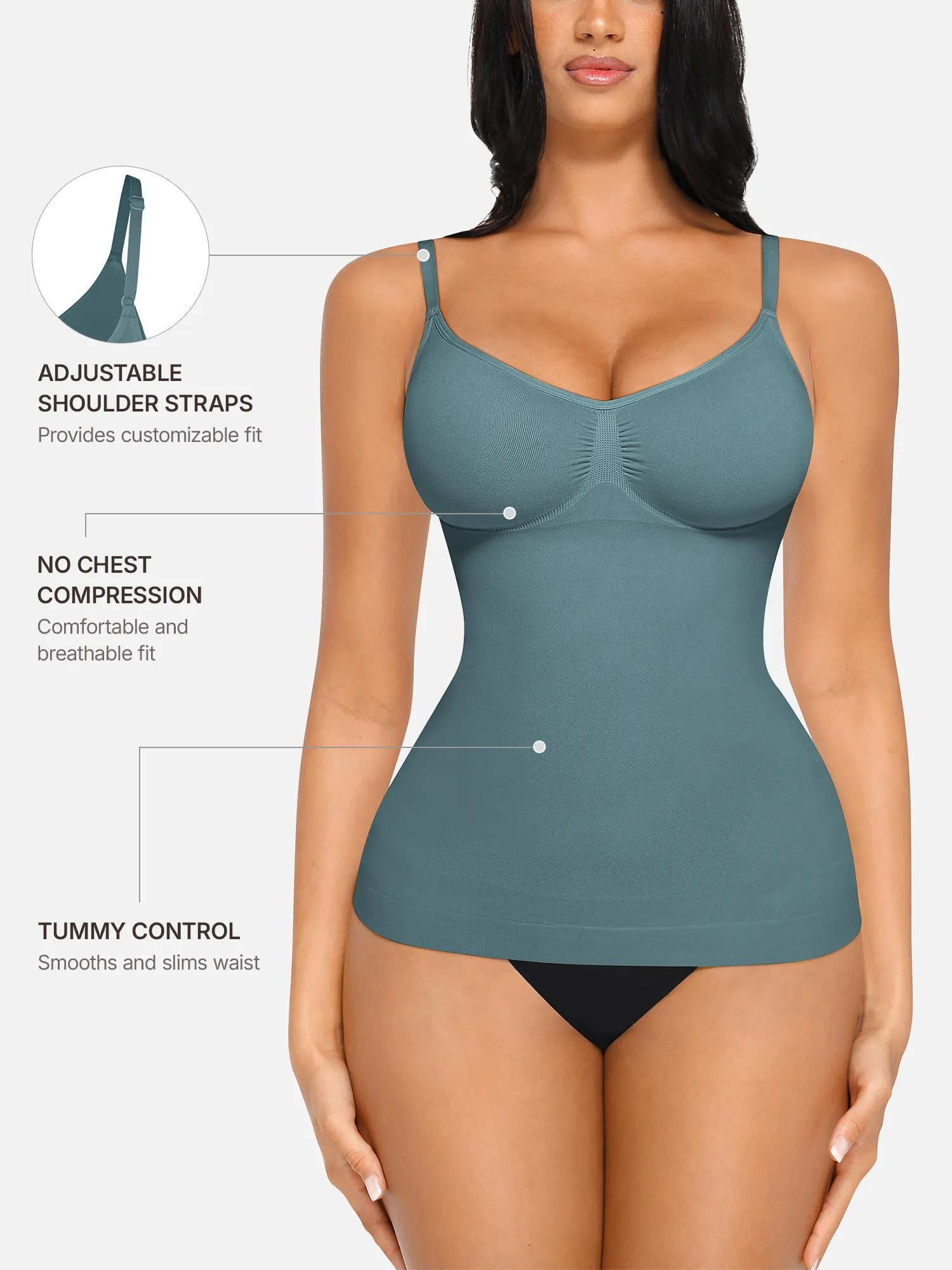 Feelingirl Bust Support Waist and Abdomen Control Shape Tank Top Vest - Image 32