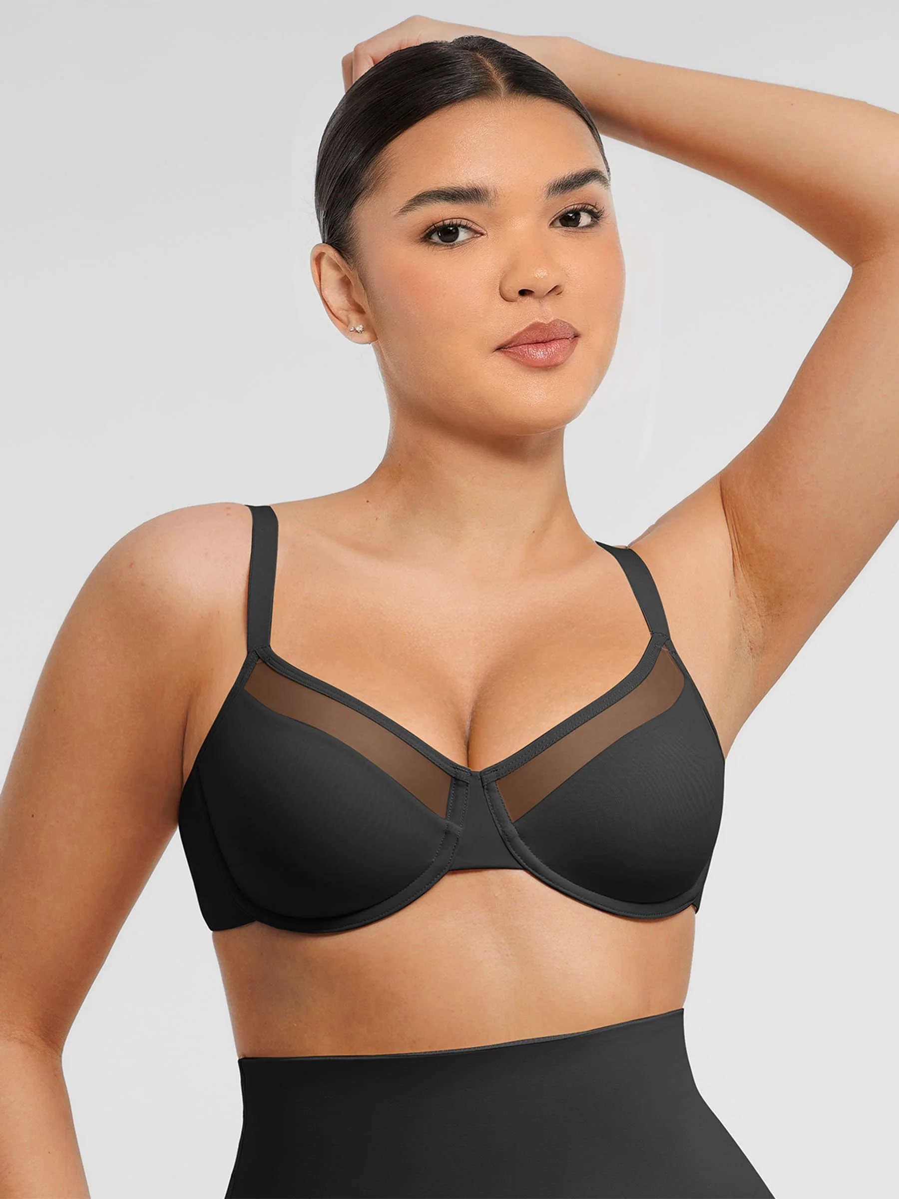 Feelingirl Sheer Mesh Full Coverage Unpadded Underwire Bra - Image 8