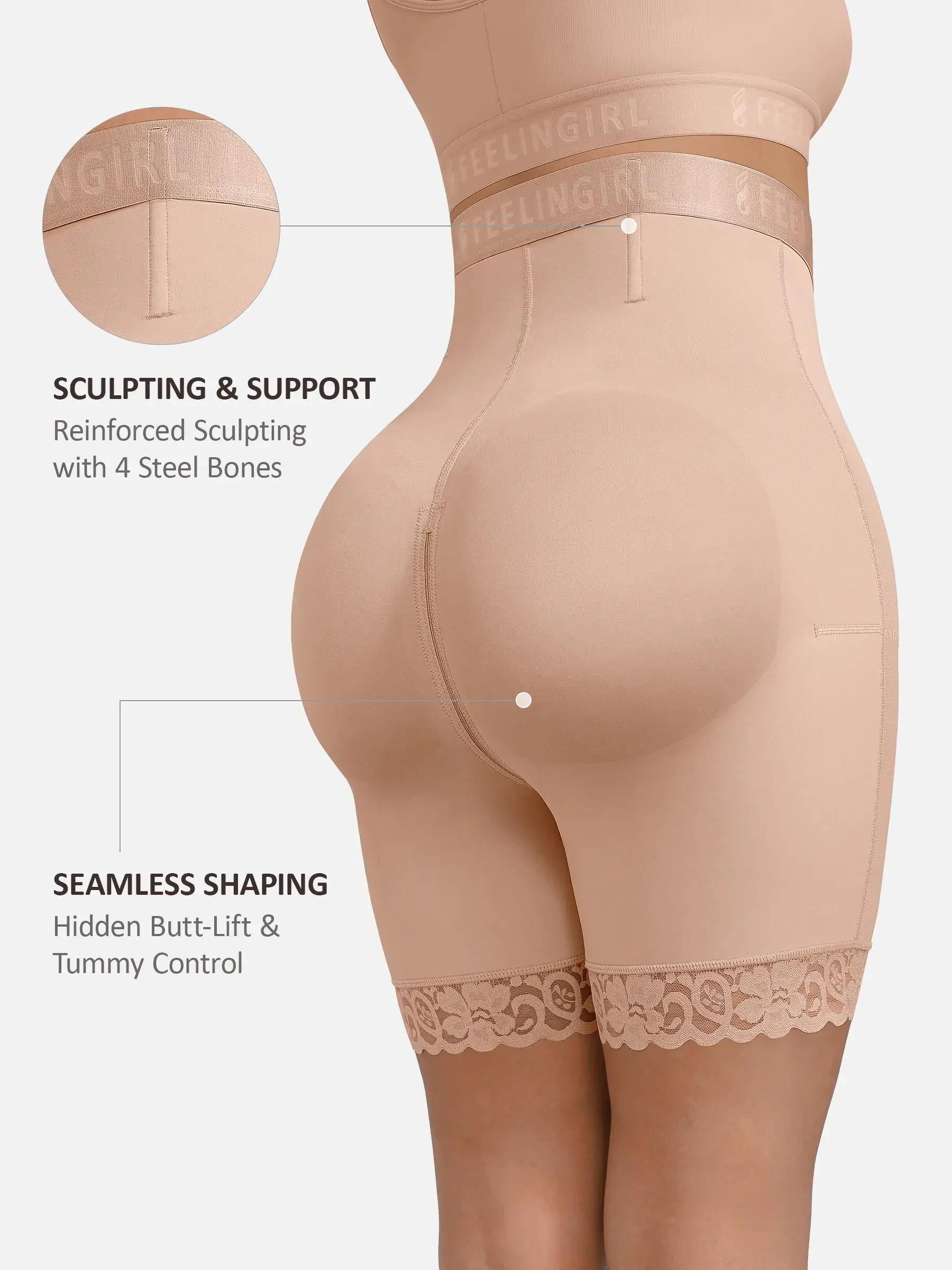 Feelingirl Steel-Boned High-Waist Shaper - Image 17