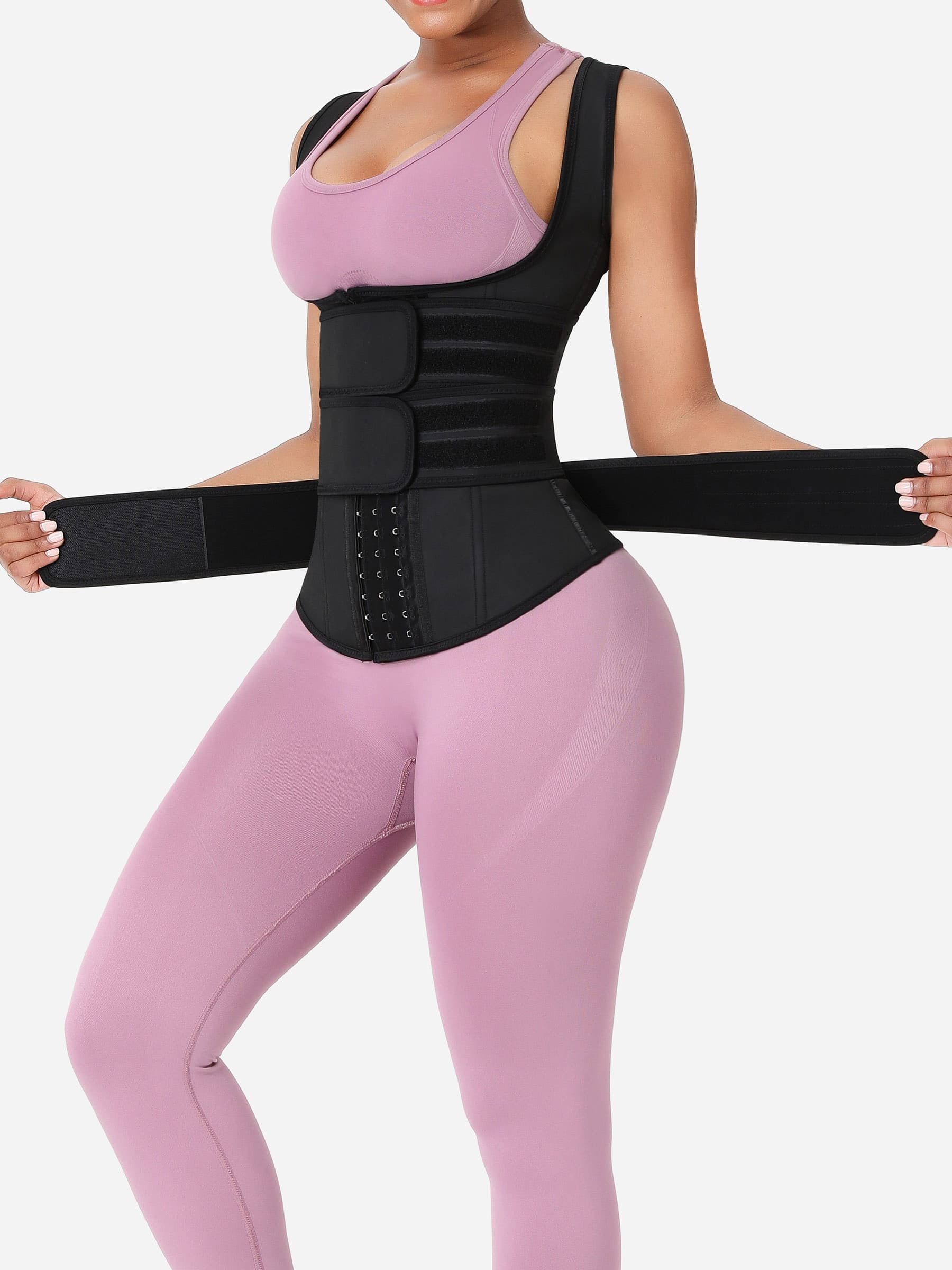 Feelingirl Triple Belt Rubber Vest Sport Girdle Waist Trainer - Image 5