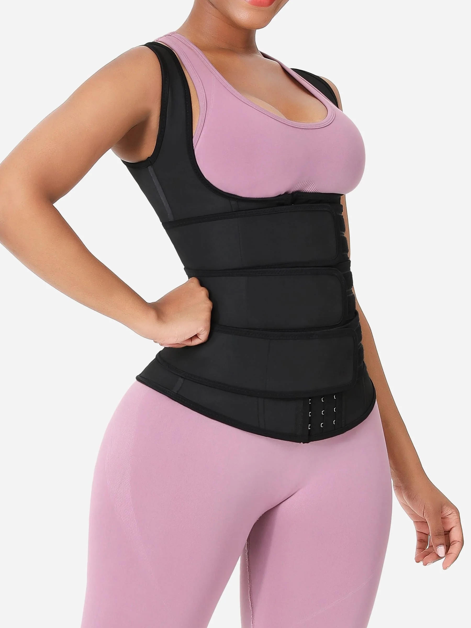 Feelingirl Triple Belt Rubber Vest Sport Girdle Waist Trainer - Image 6