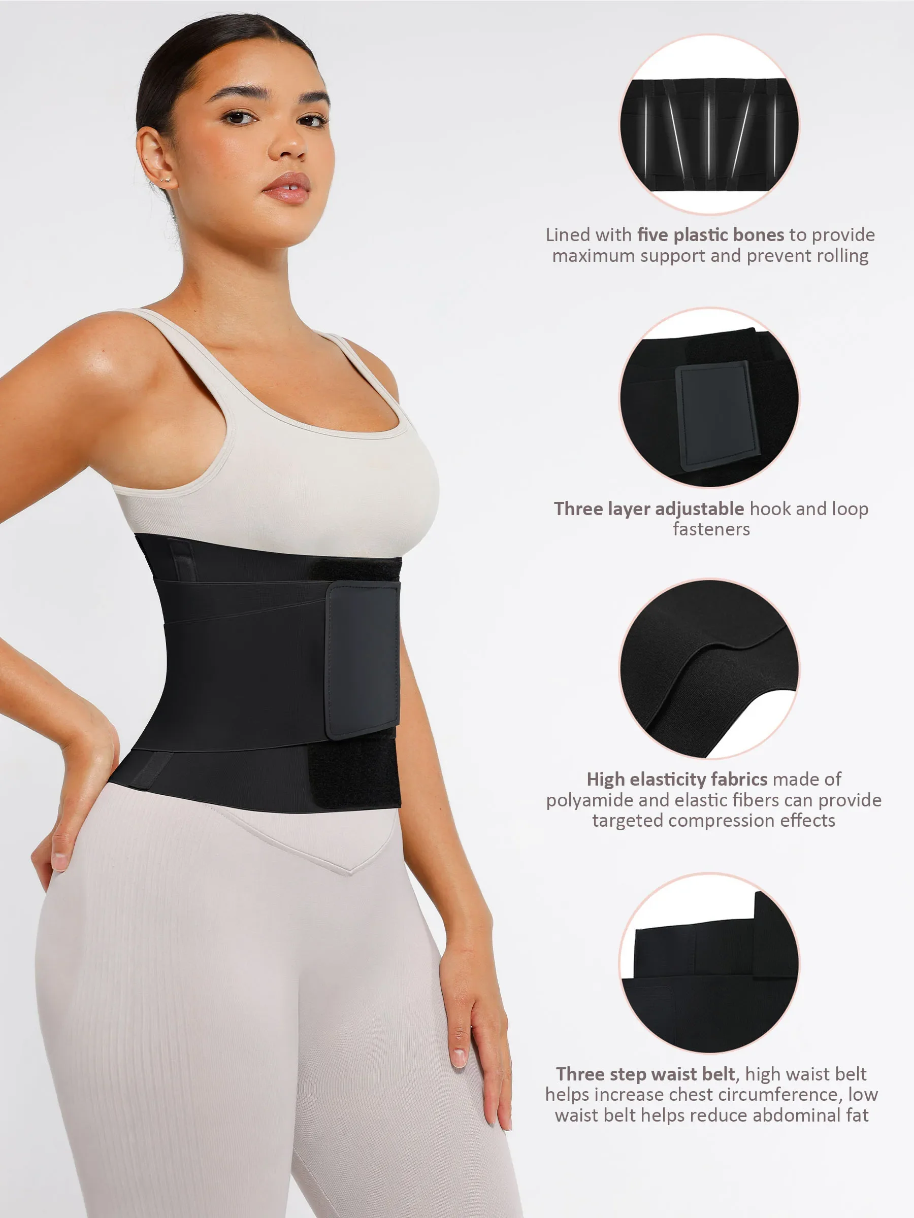 Feelingirl Triple Wrap Tummy Control Waist Trainer Belt - Image 9