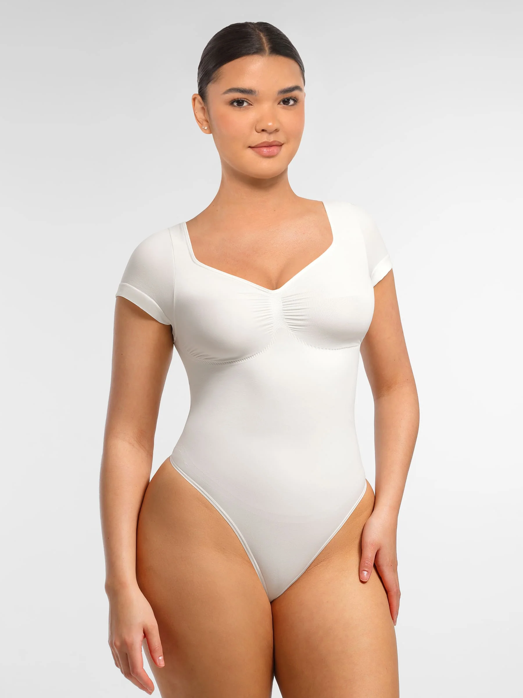 Feelingirl Tummy Control Seamless Short-Sleeve Bodysuit - Image 20
