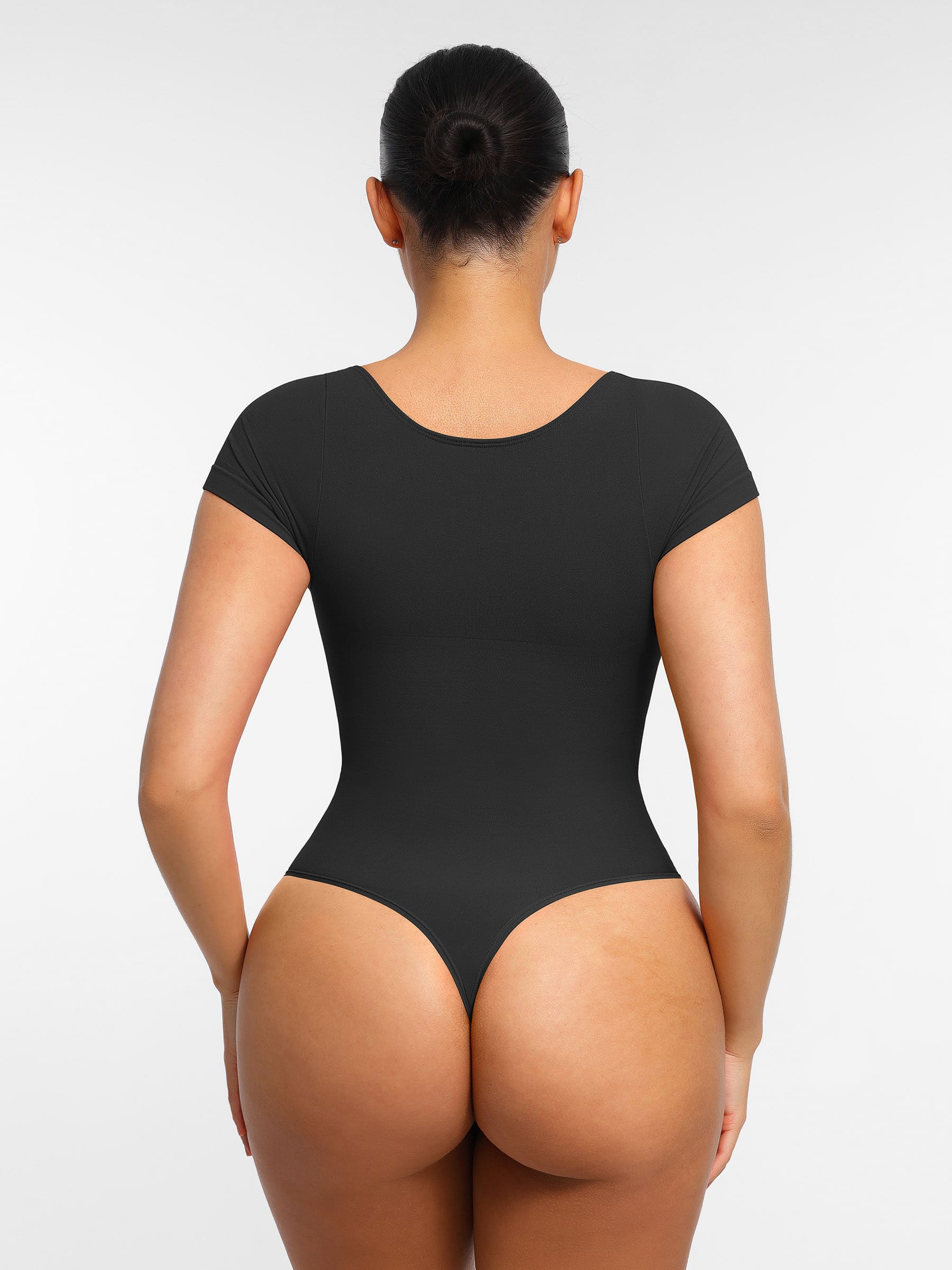 Feelingirl Tummy Control Seamless Short-Sleeve Bodysuit - Image 4