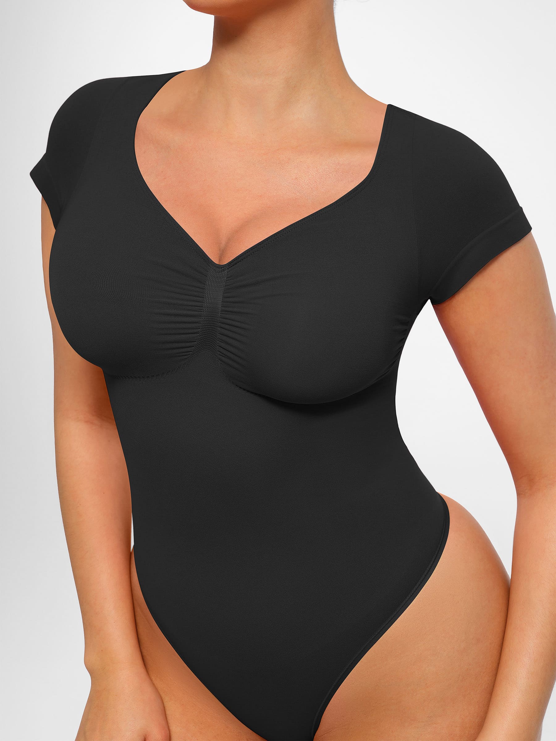 Feelingirl Tummy Control Seamless Short-Sleeve Bodysuit - Image 5