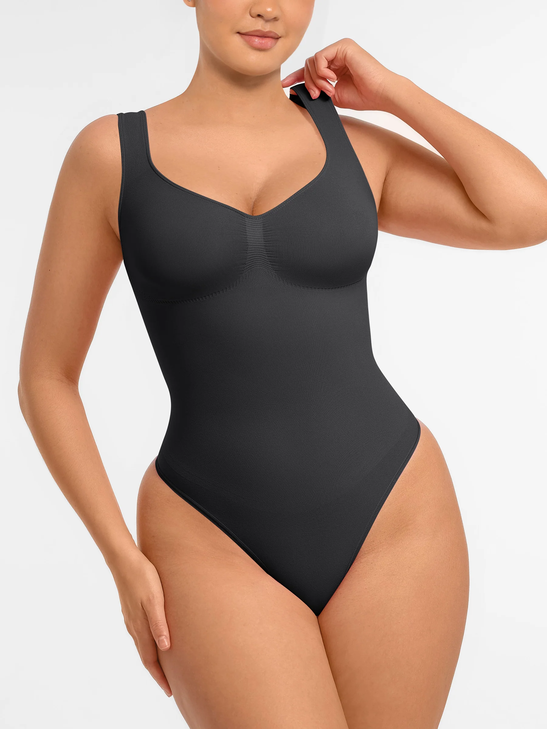 Feelingirl Tummy Control Seamless Wide Strap Bodysuit - Image 6