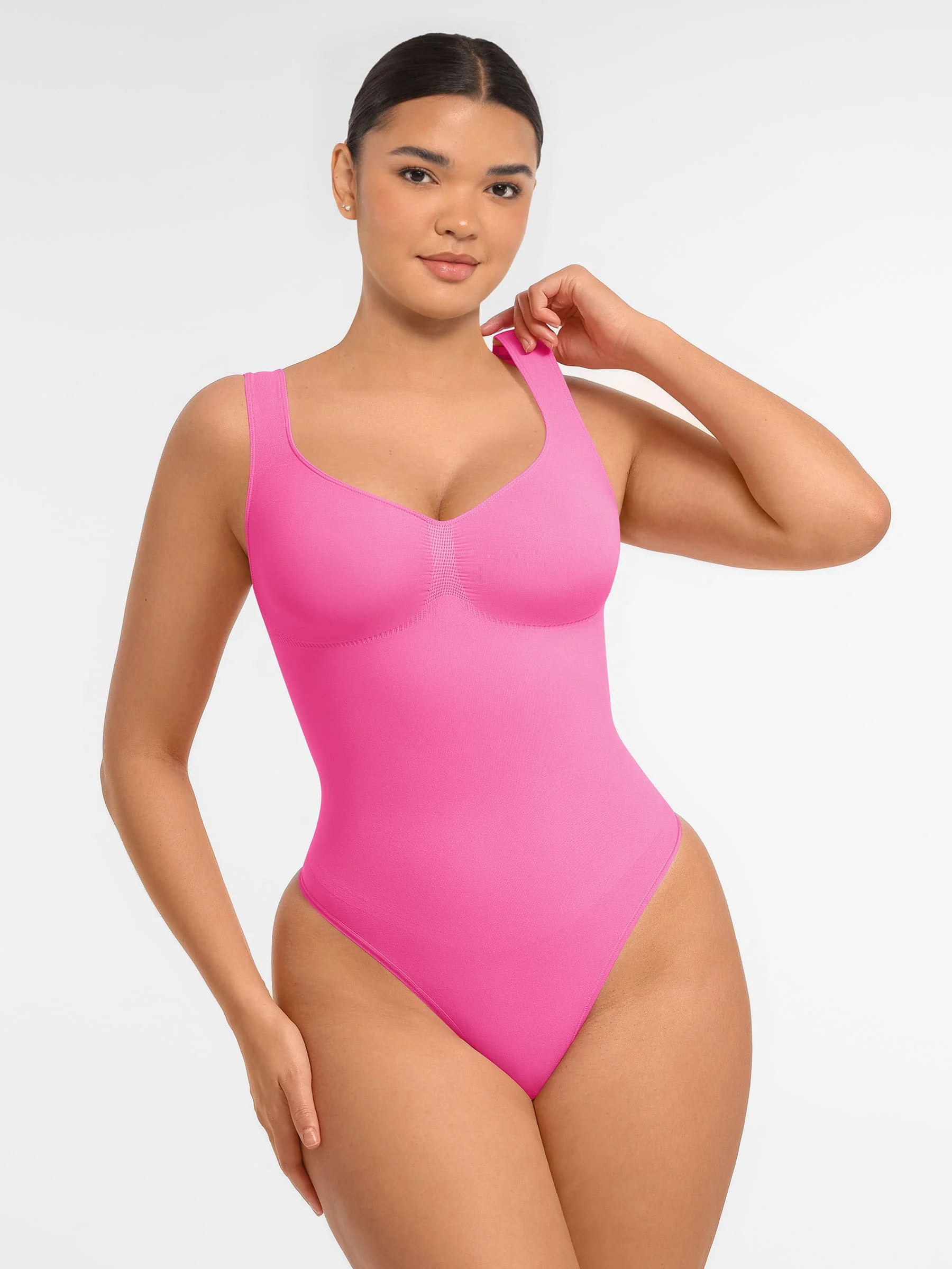 Feelingirl Tummy Control Seamless Wide Strap Bodysuit - Image 3