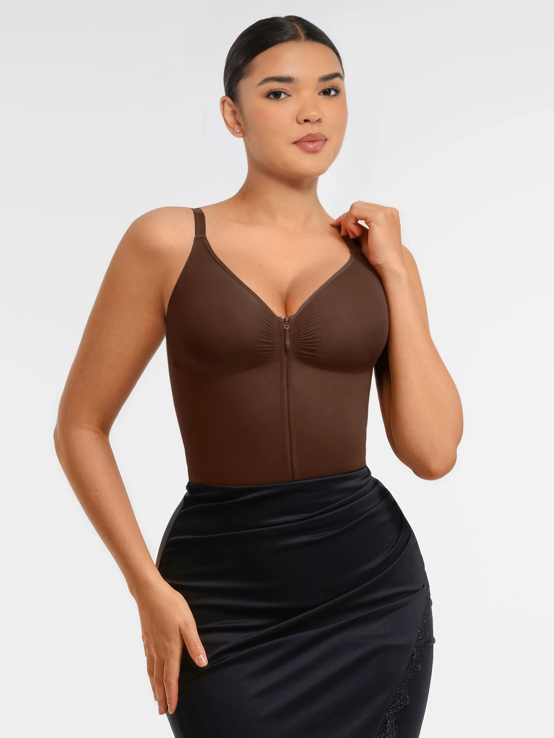 Feelingirl Tummy Control Seamless Zipper Shaping Bodysuit - Image 8