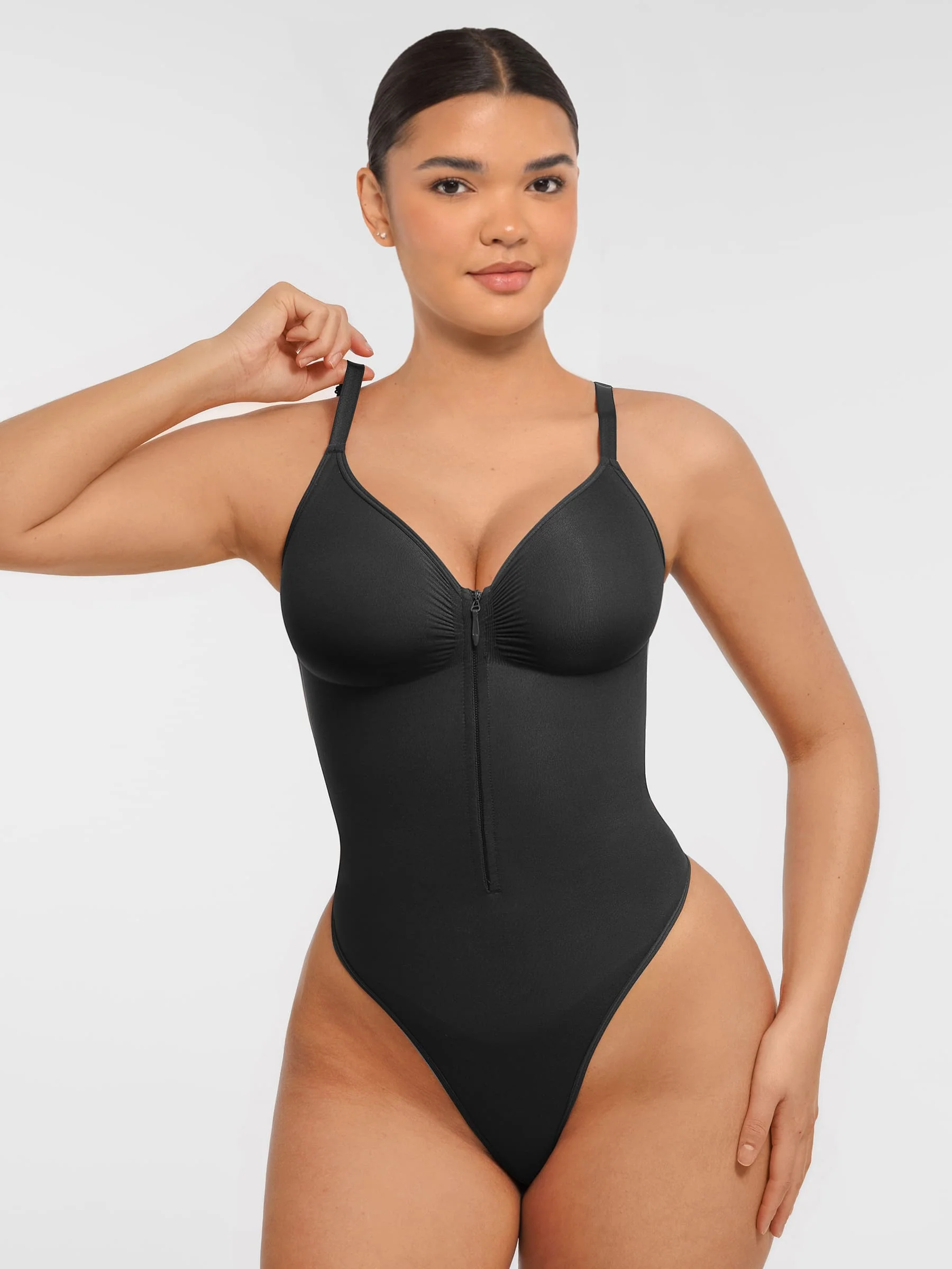 Feelingirl Tummy Control Seamless Zipper Shaping Bodysuit - Image 25