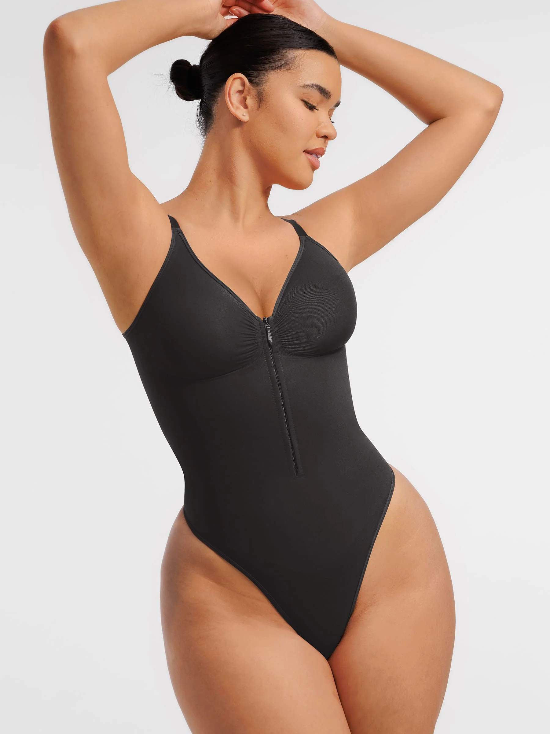 Feelingirl Tummy Control Seamless Zipper Shaping Bodysuit - Image 26