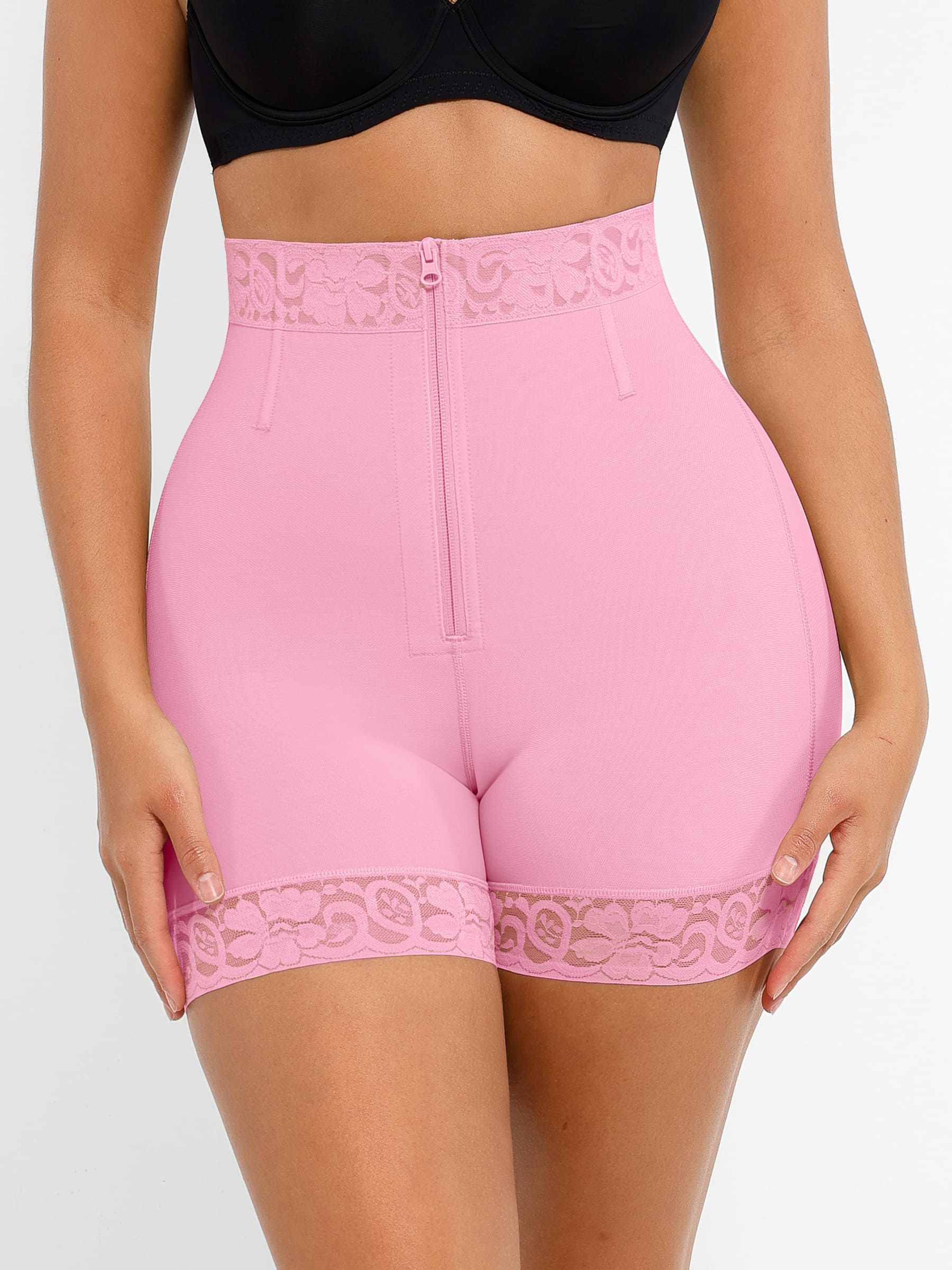 Feelingirl Tummy Control Shaping Shorts Butt Lifter with Clasps and Zipper - Image 12