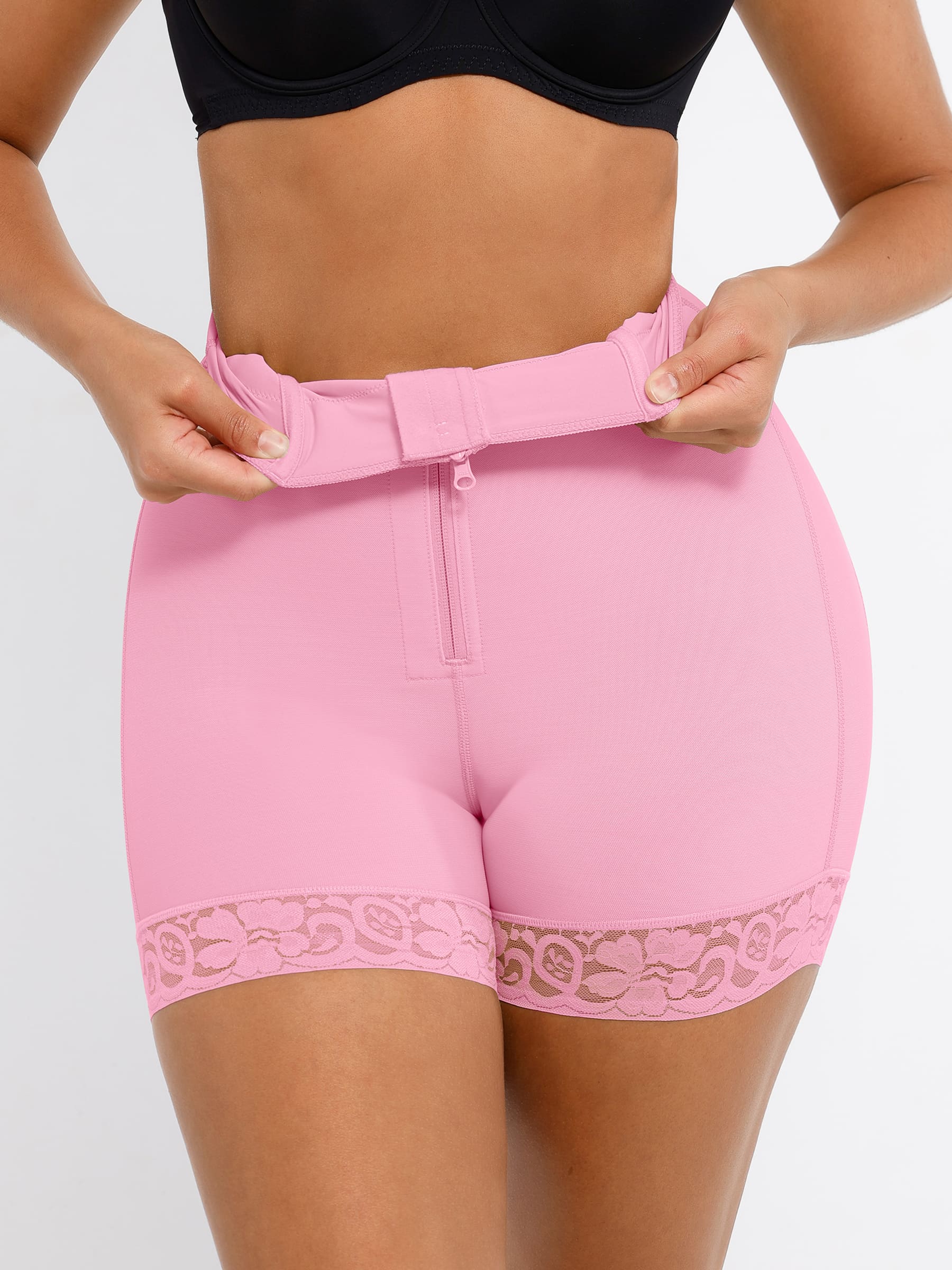 Feelingirl Tummy Control Shaping Shorts Butt Lifter with Clasps and Zipper - Image 17