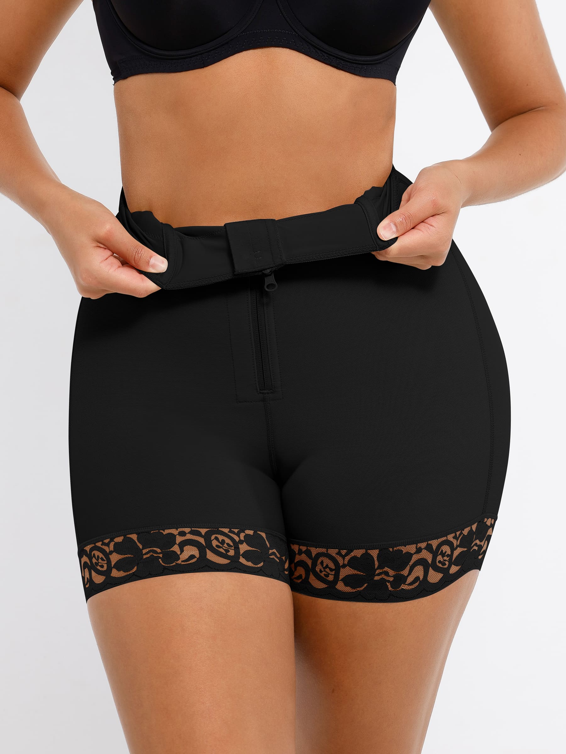 Feelingirl Tummy Control Shaping Shorts Butt Lifter with Clasps and Zipper - Image 37