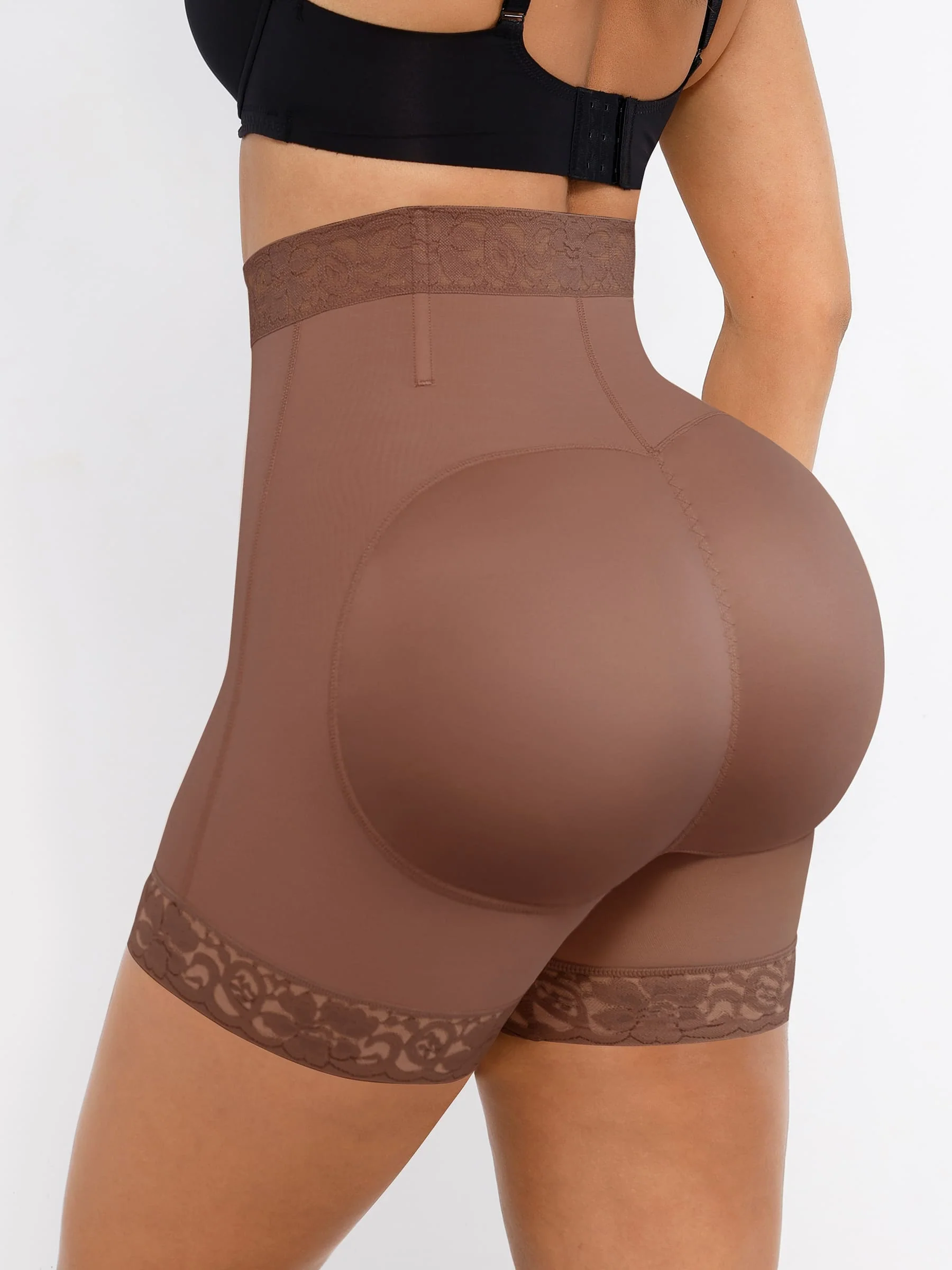 Feelingirl Tummy Control Shaping Shorts Butt Lifter with Clasps and Zipper - Image 41