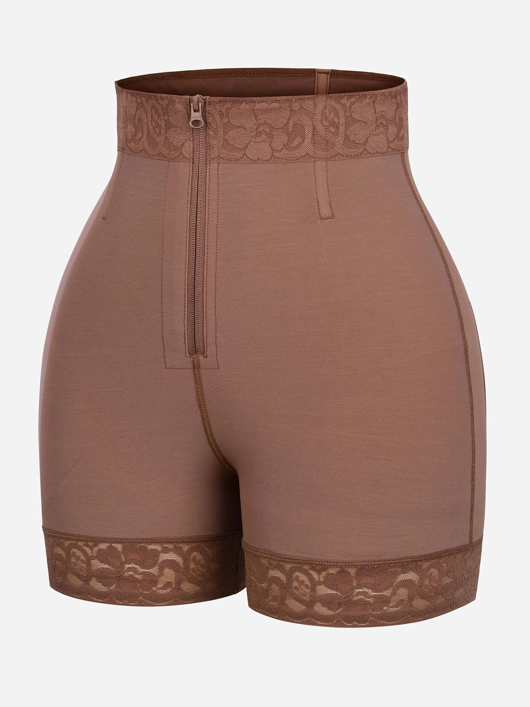 Feelingirl Tummy Control Shaping Shorts Butt Lifter with Clasps and Zipper - Image 49