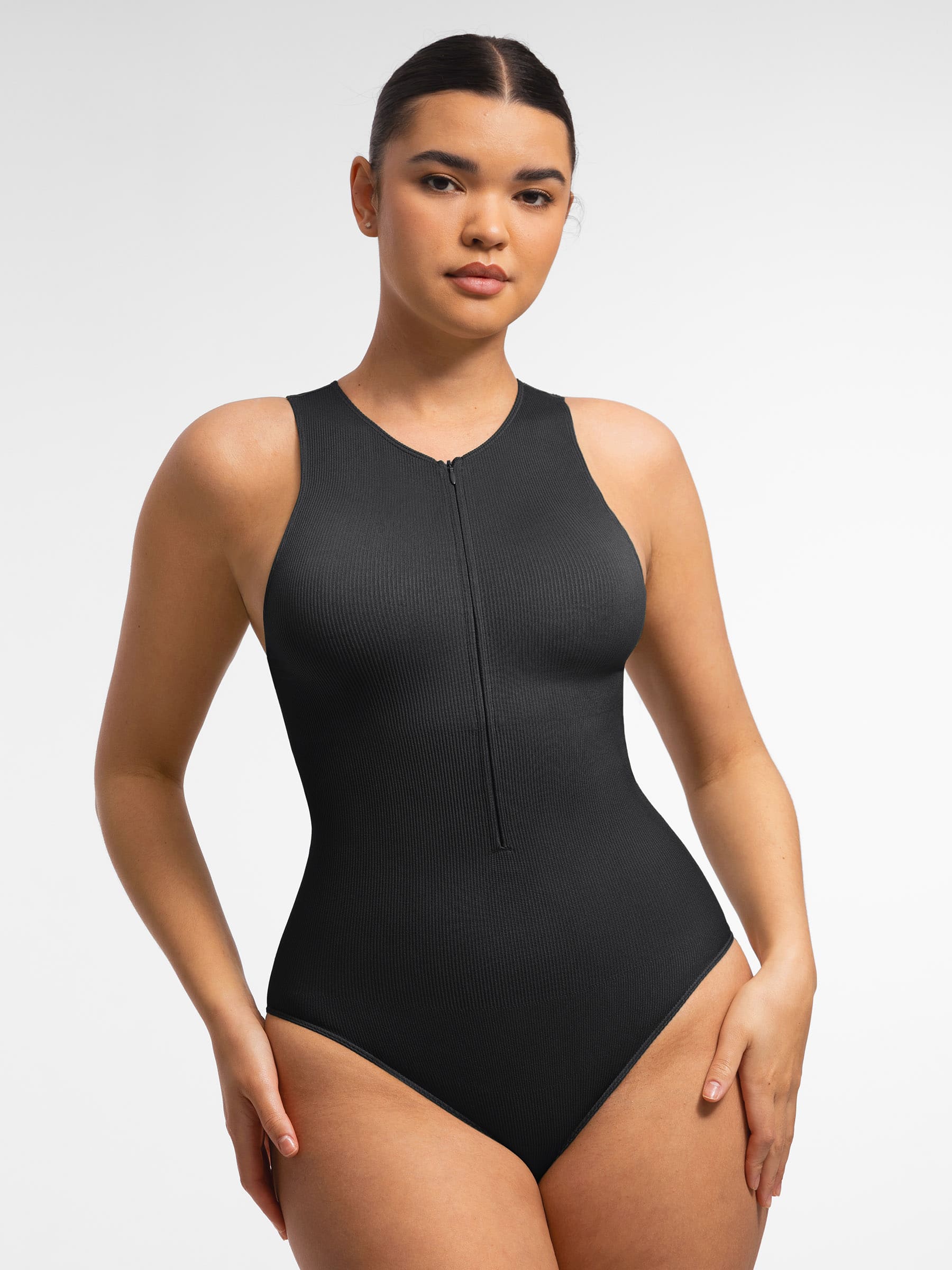 Feelingirl Seamless Tummy Control Invisible Zipper Shaping Bodysuit - Image 17