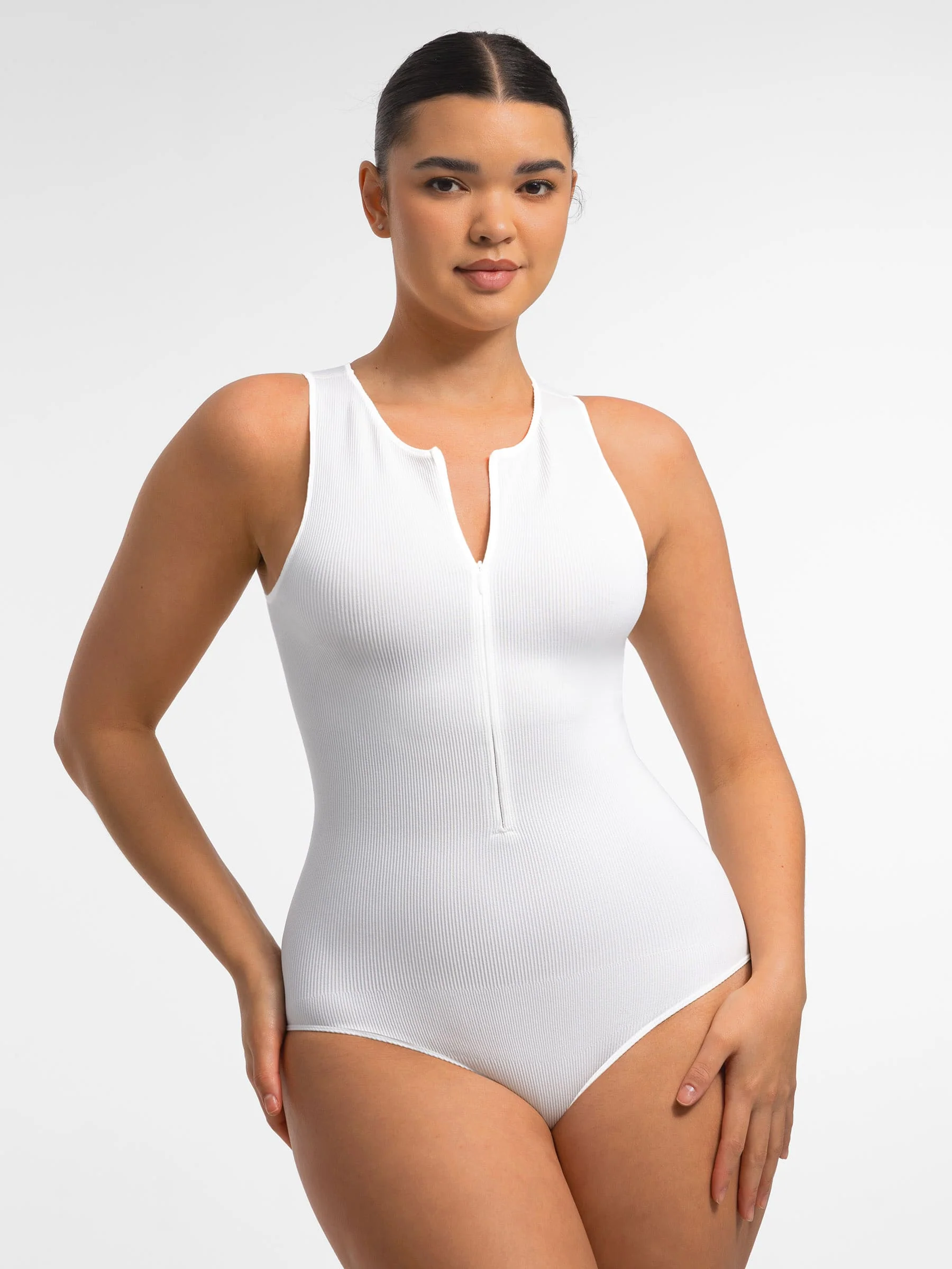 Feelingirl Seamless Tummy Control Invisible Zipper Shaping Bodysuit - Image 9